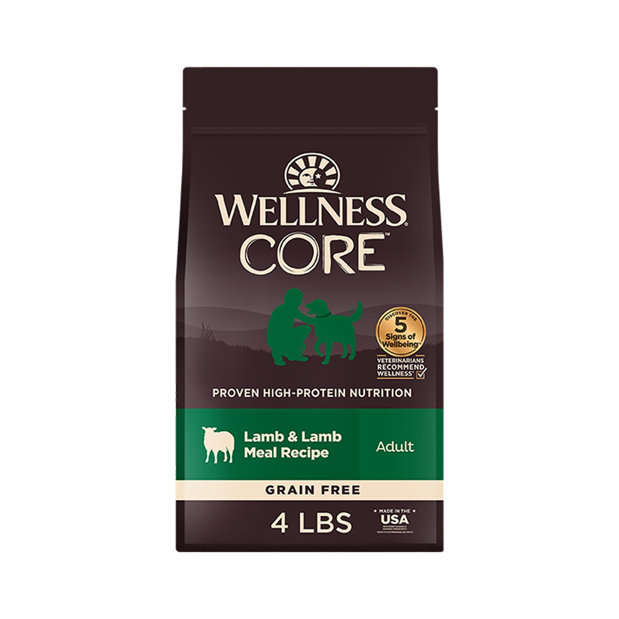 Wellness CORE Adult Dog Food - Natural, Grain Free, Lamb, Size: 4 lb | PetSmart Green