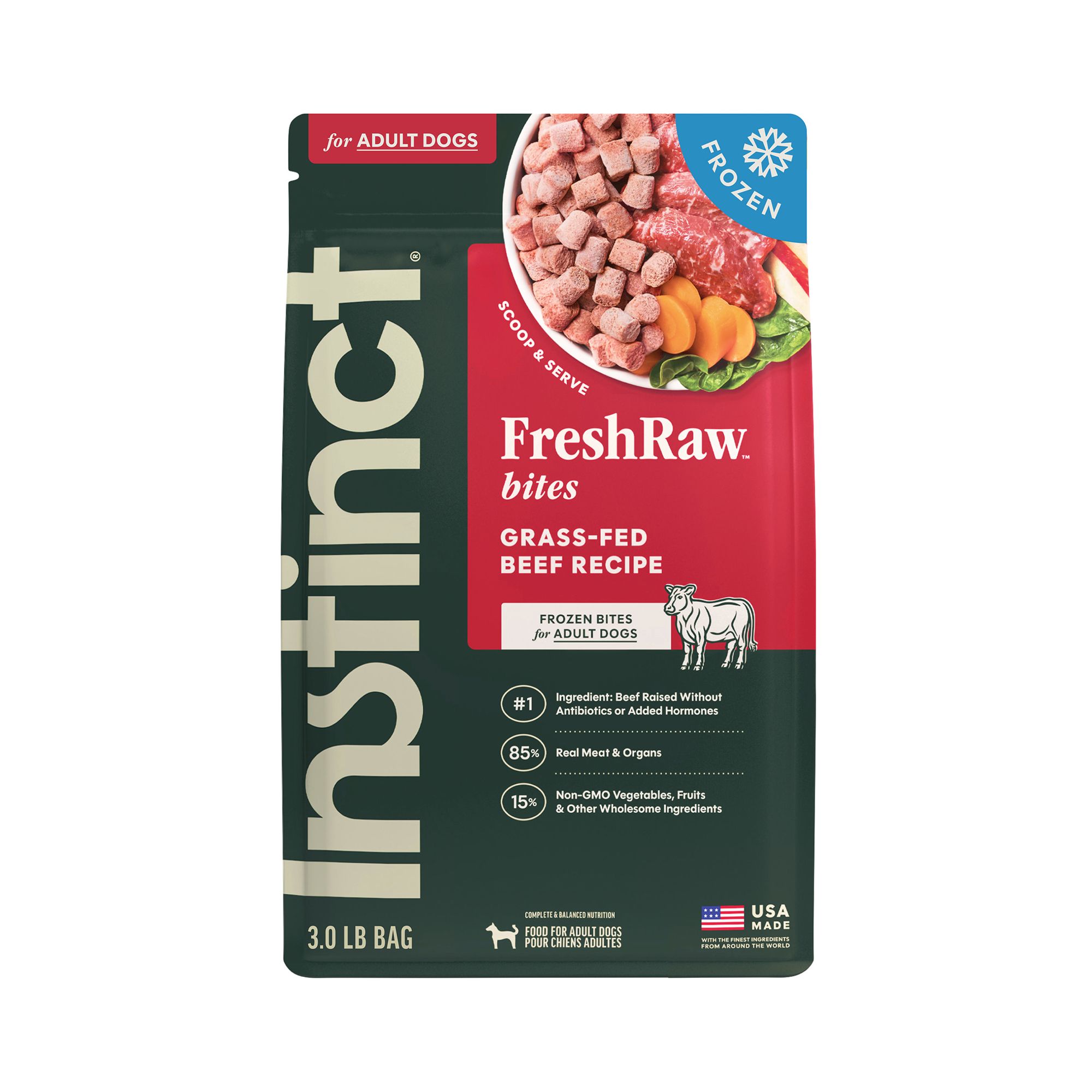 Instinct Raw Bites Adult Frozen Dog Food - Raw, Grain Free, Beef, Size: 3 lb | PetSmart Salmon