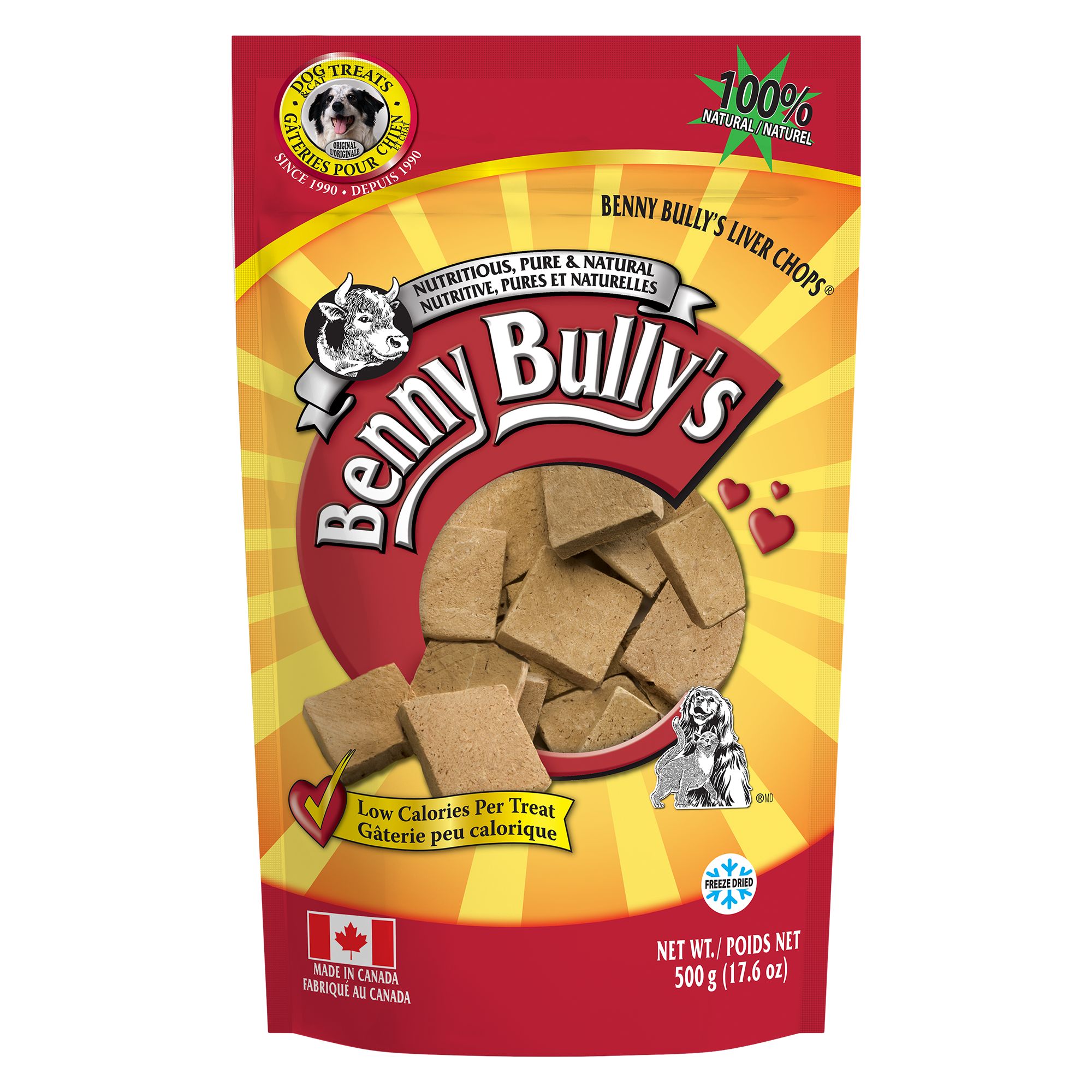 Benny Bully's Liver Chops Dog Treat - Natural, Beef Liver (500 g)
