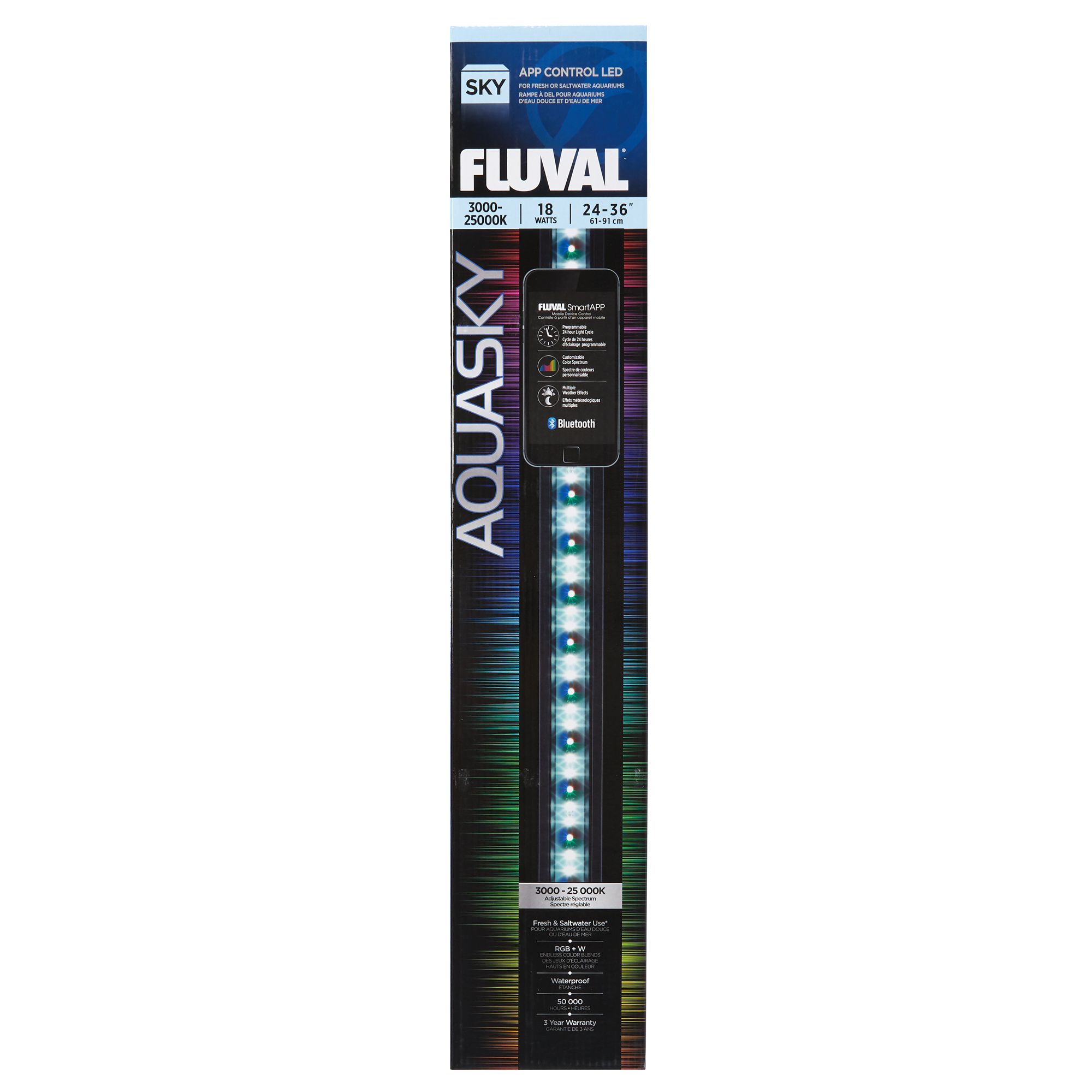 Fluval® AQUASKY LED Aquarium Light - 18 Watt for Fish Tanks (24-36 in)