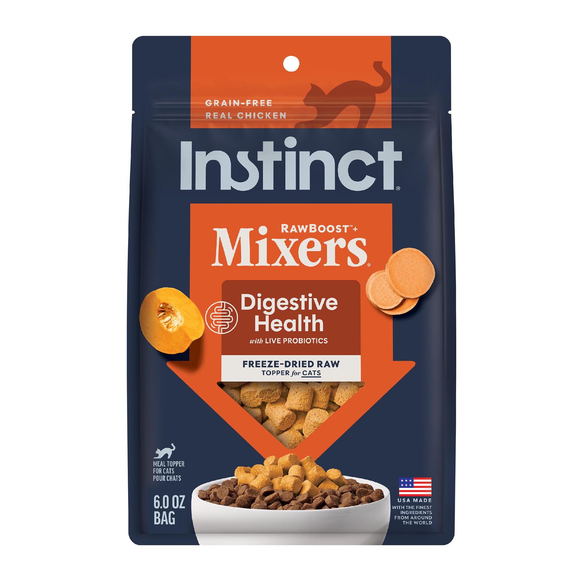 Instinct RawBoost Mixers Digestive Health Cat Food Topper - Natural, Grain Free, Size: 5.5 oz, Flavor: Real Pumpkin | PetSmart