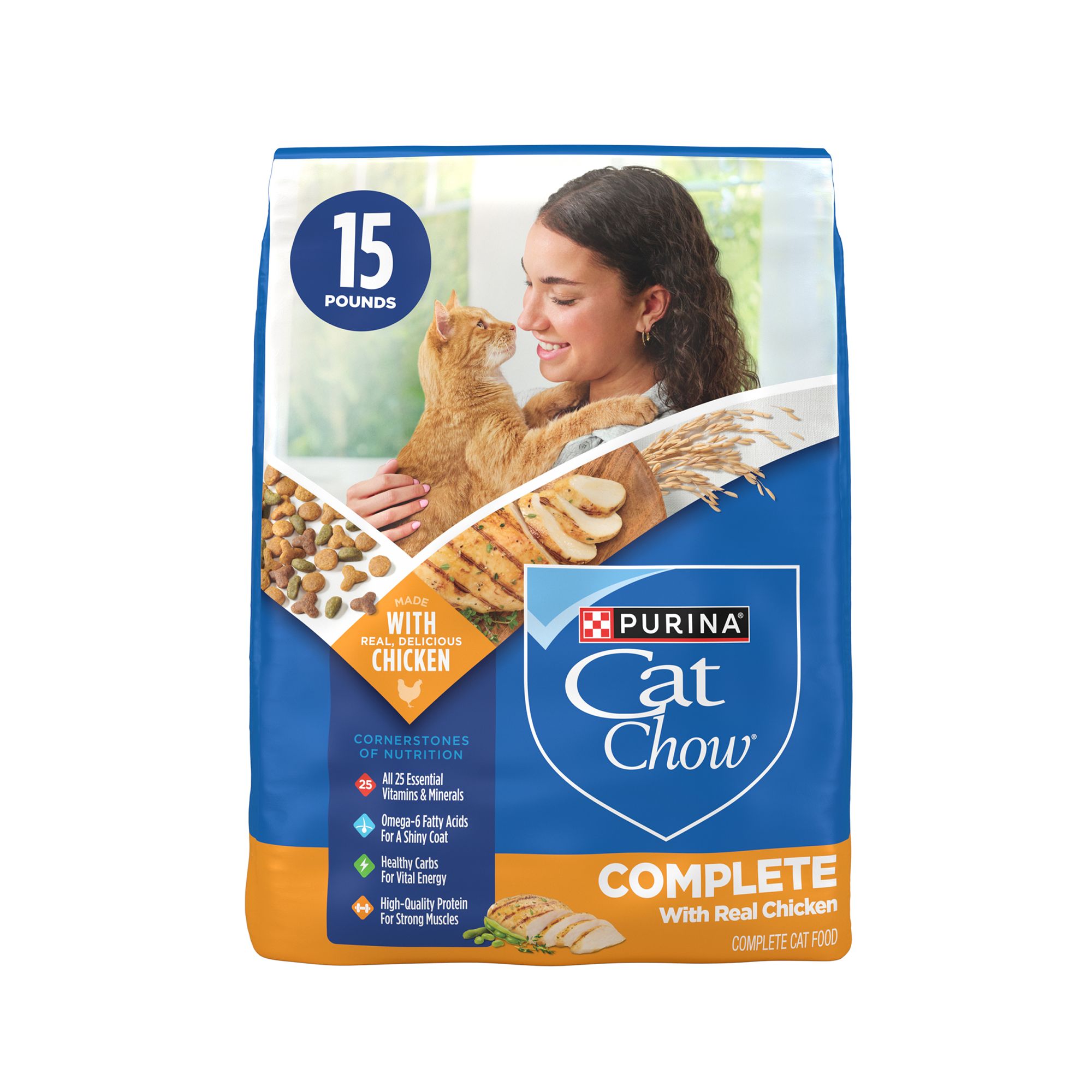 Purina Cat Chow Complete All Life Stages Dry Food - Chicken, With Vitamins, Real Meat, Size: 15 lb | PetSmart Red