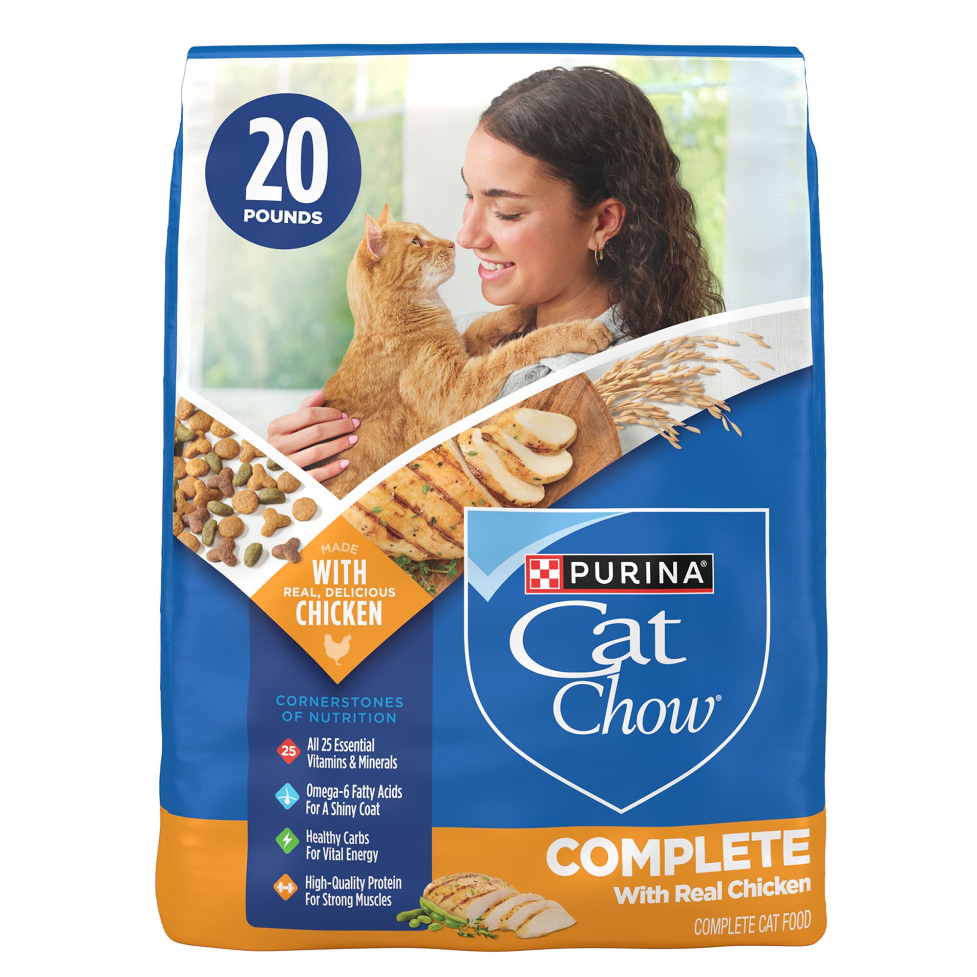 Purina Cat Chow Complete All Life Stages Dry Food - Chicken, With Vitamins, Real Meat, Size: 20 lb | PetSmart Red