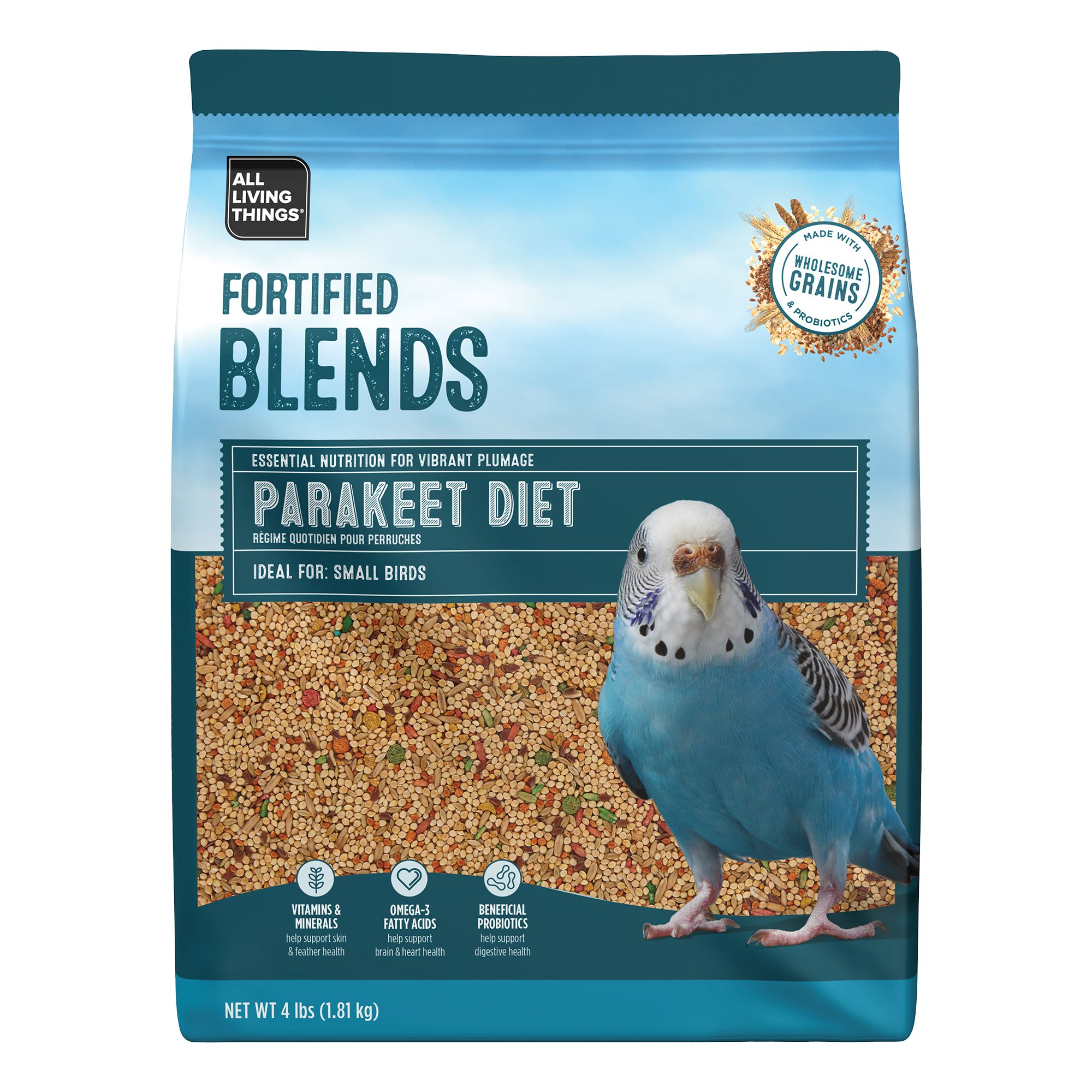 All Living Things® Fortified Parakeet Bird Food (4 Lb)