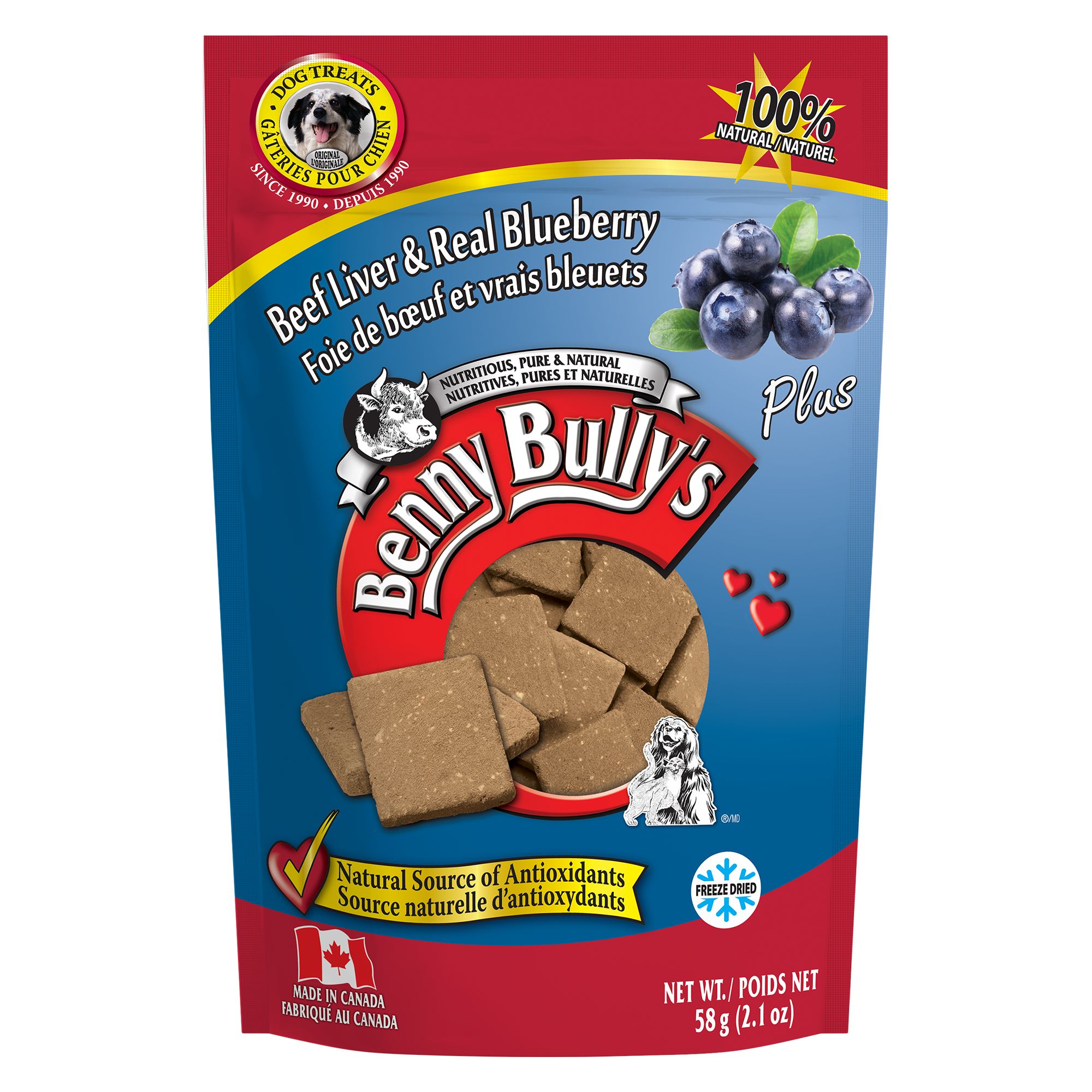 Benny Bully's Plus Dog Treat - Natural, Beef Liver & Blueberry (58 g)