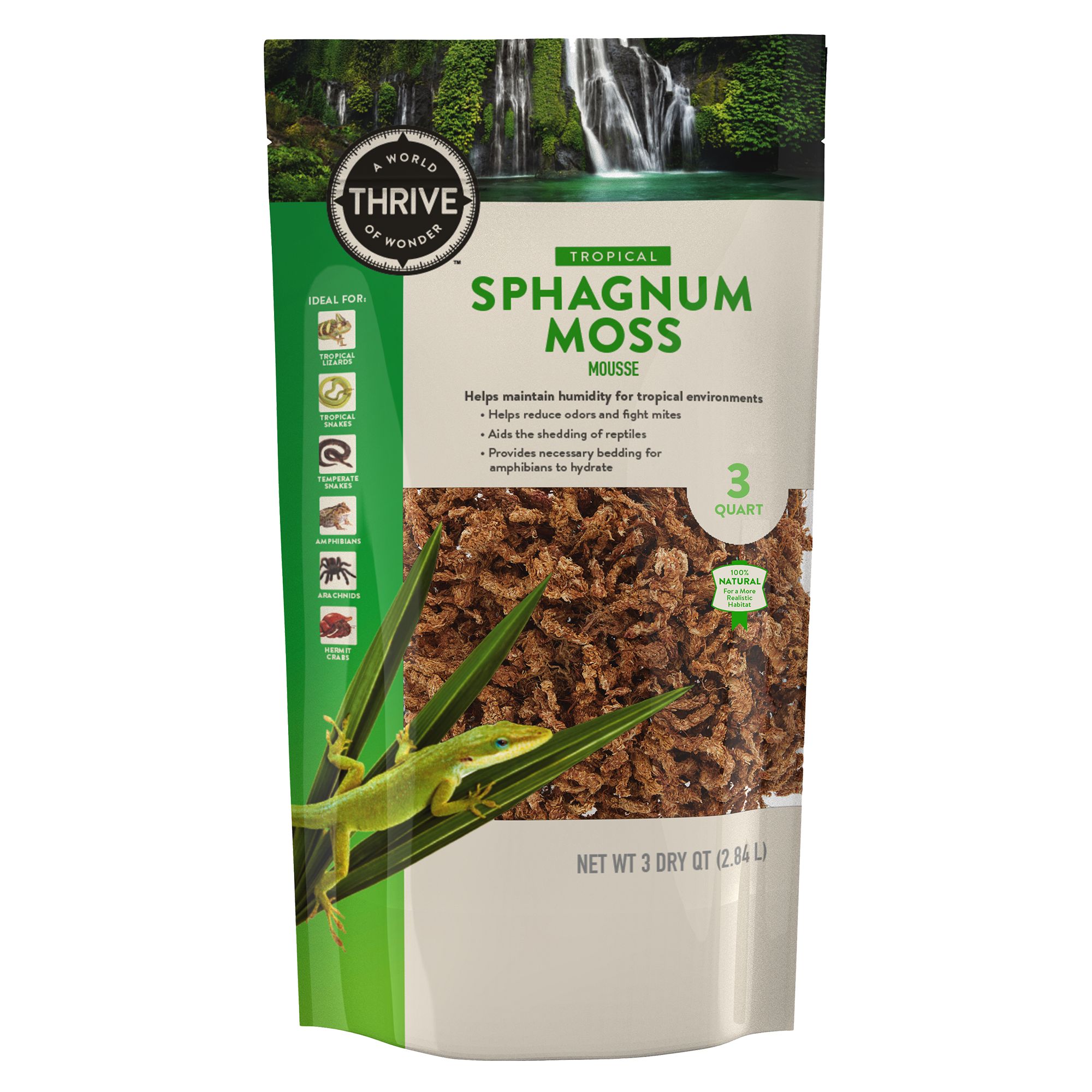 Thrive Sphagnum Reptile Moss - Terrarium Moss Substrate - 3 qt (3 QT)