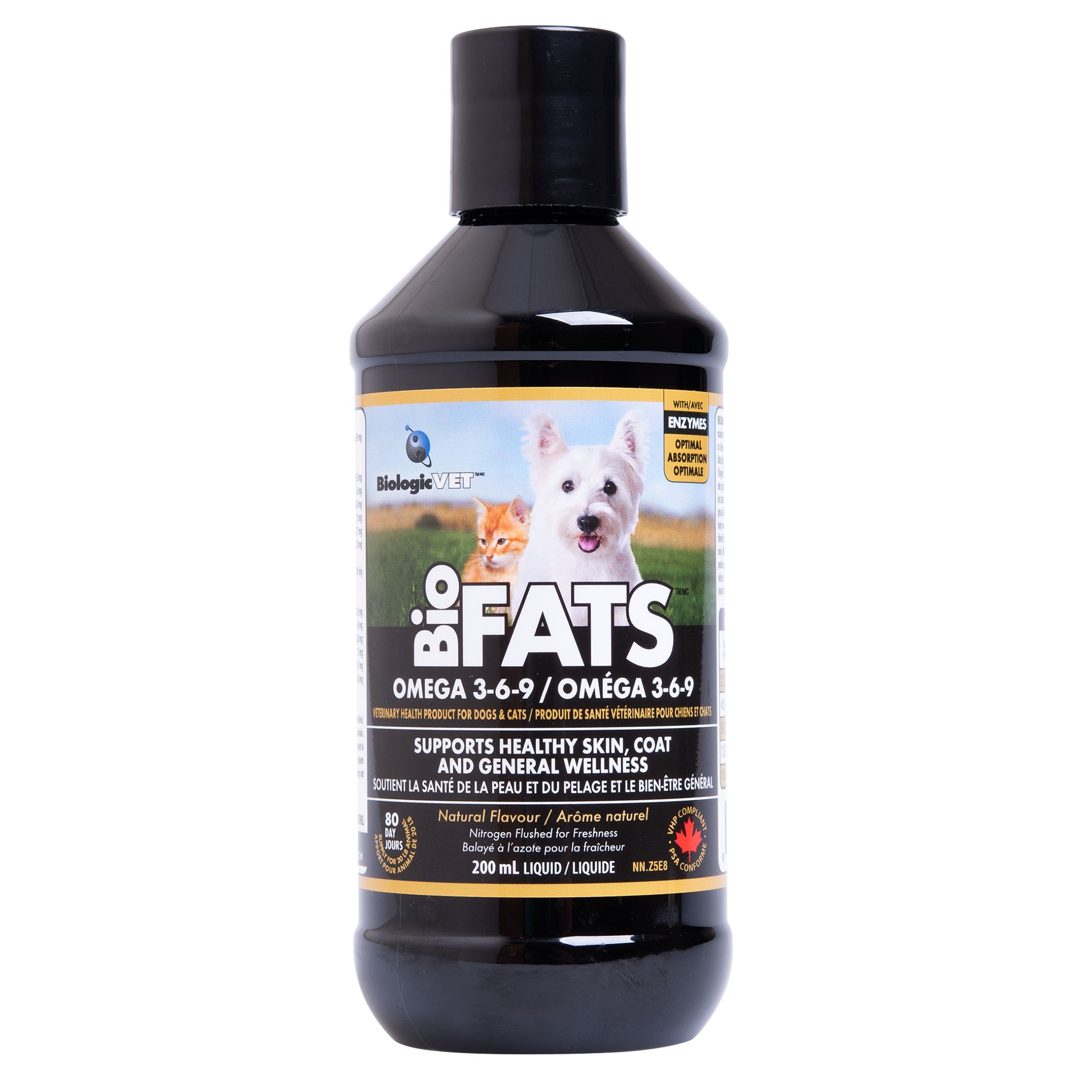 BiologicVET&trade; BioFATS&trade; Omega 3-6-9 Liquid Supplement for Dogs & Cats - 1 to 40 Lbs (200 mL)