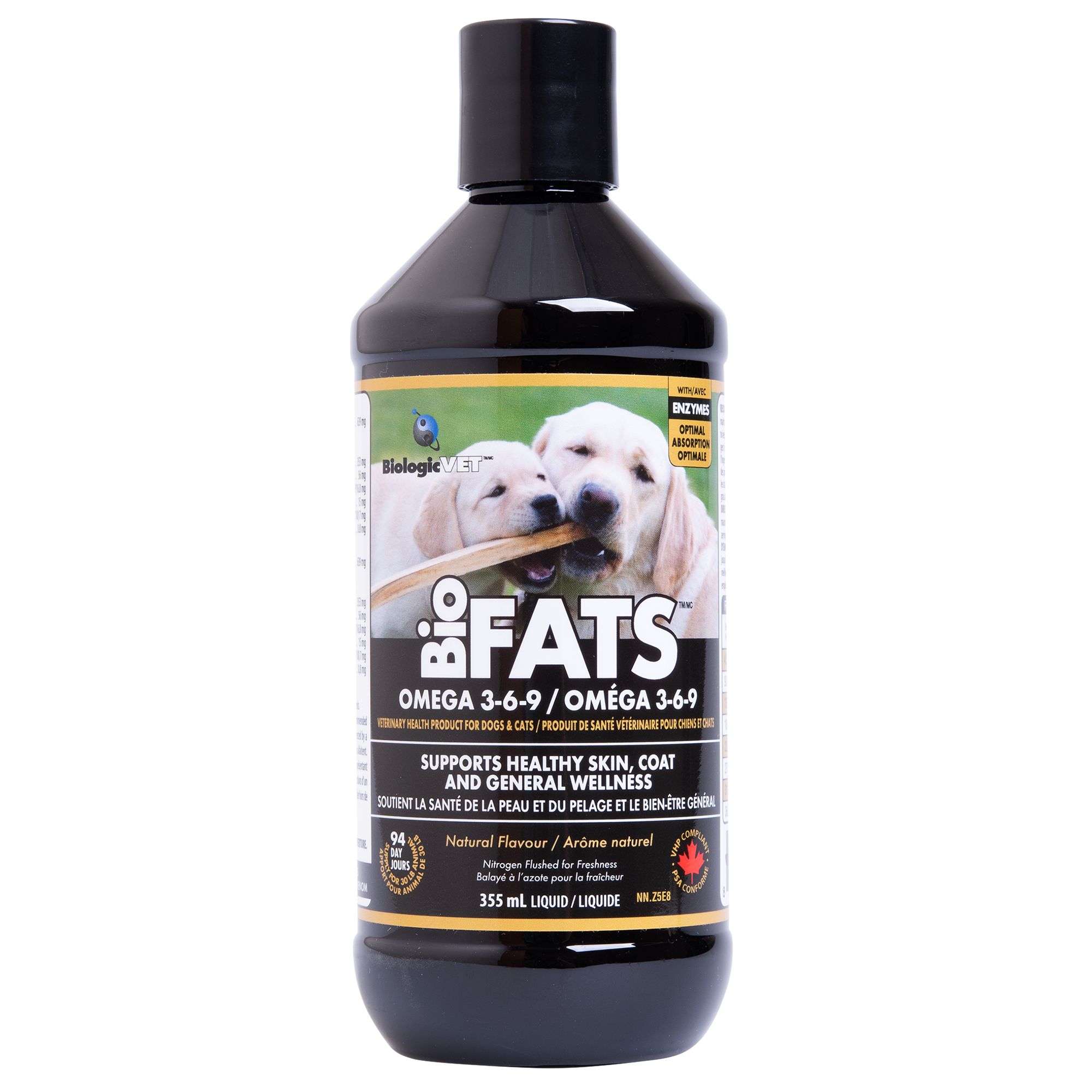 BiologicVET&trade; BioFATS&trade; Omega 3-6-9 Liquid Supplement for Dogs & Cats - 10 to 80+ Lbs (355 mL)