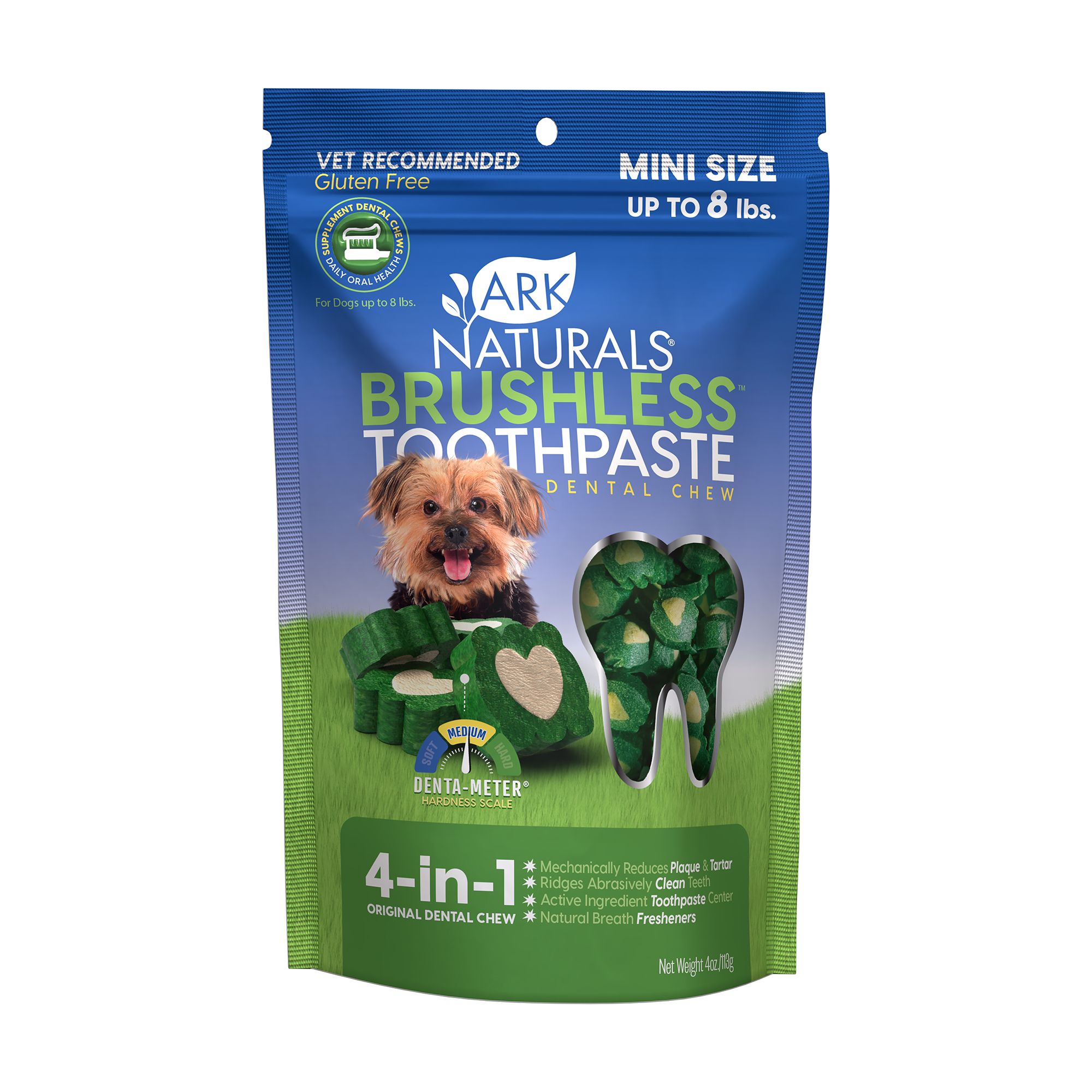 Ark Naturals® Brushless Toothpaste 4-in-1 Mini Dog Dental Chews - 8 lbs. (4 Oz)