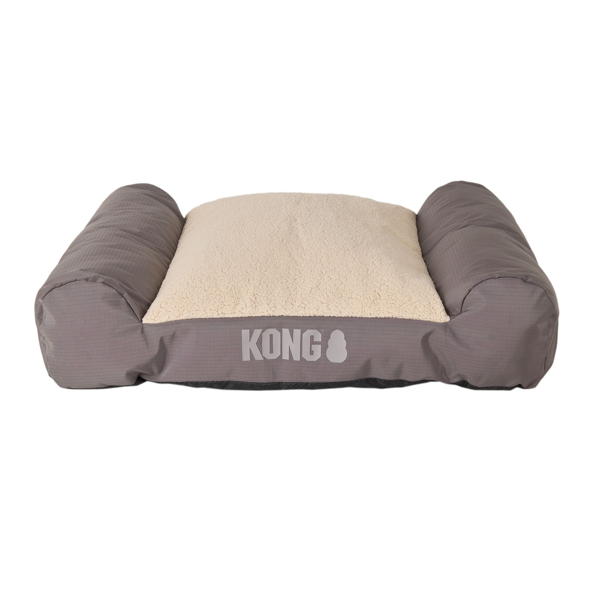 KONG® Durable Lounger Large Dog Bed, Water-Resistant, Grey & Black, 30L x 40W (30"L x 40"W - Large)