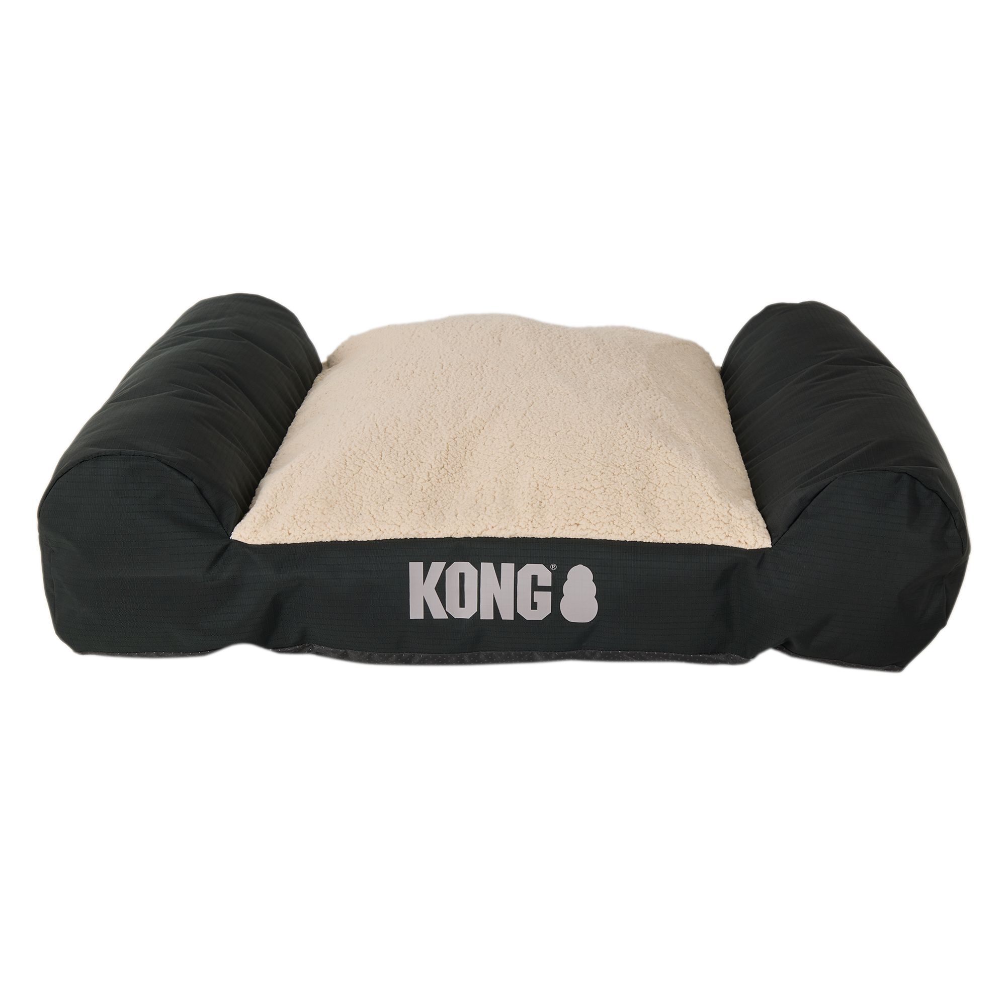 KONG® Durable Lounger Large Dog Bed, Water-Resistant, Grey & Black, 30L x 40W (30"L x 40"W - Large)