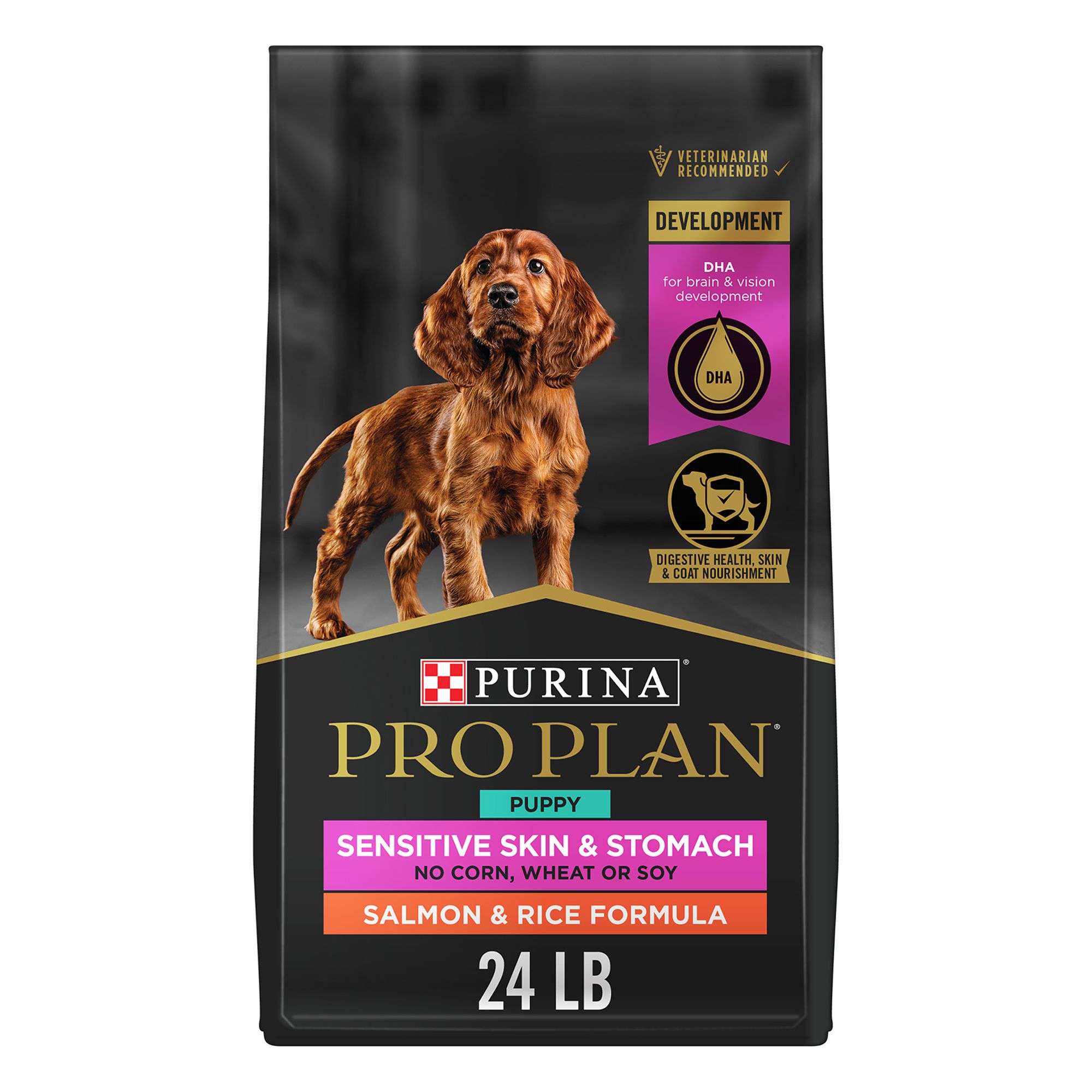 Purina Pro Plan Sensitive Skin and Stomach Puppy Dry Dog Food - Salmon Rice, Size: 24 lb | PetSmart