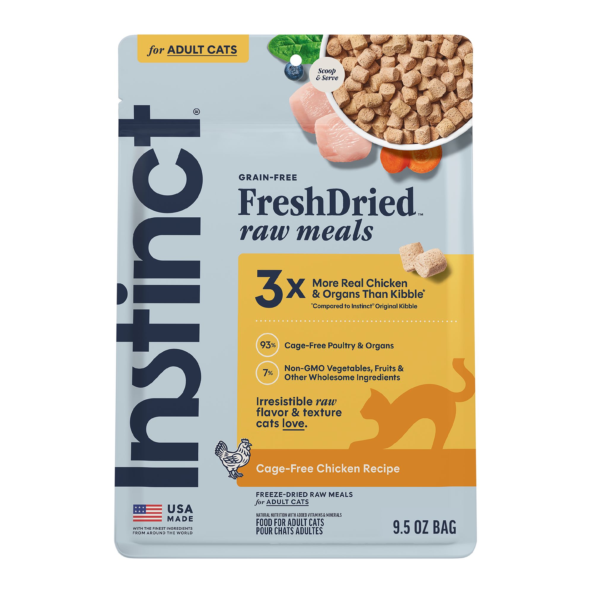 Instinct Raw Meals Freeze-Dried Adult Cat Food - Grain Free, Chicken, Size: 9.5 oz | PetSmart Salmon