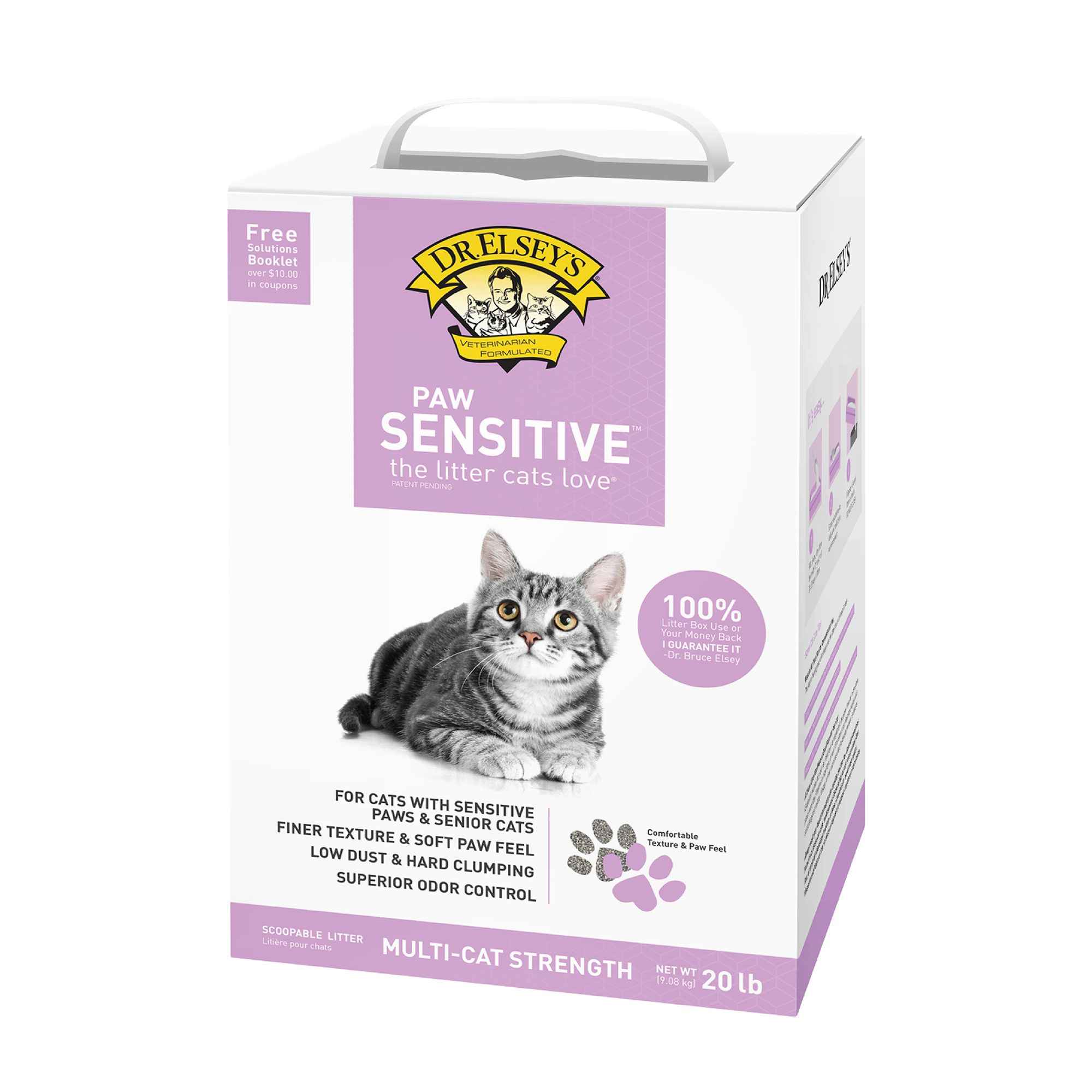 Dr. Elsey's Precious Cat Paw Sensitive Clumping Multi-Cat Clay Litter - Low Dust, Size: 20 lb | PetSmart