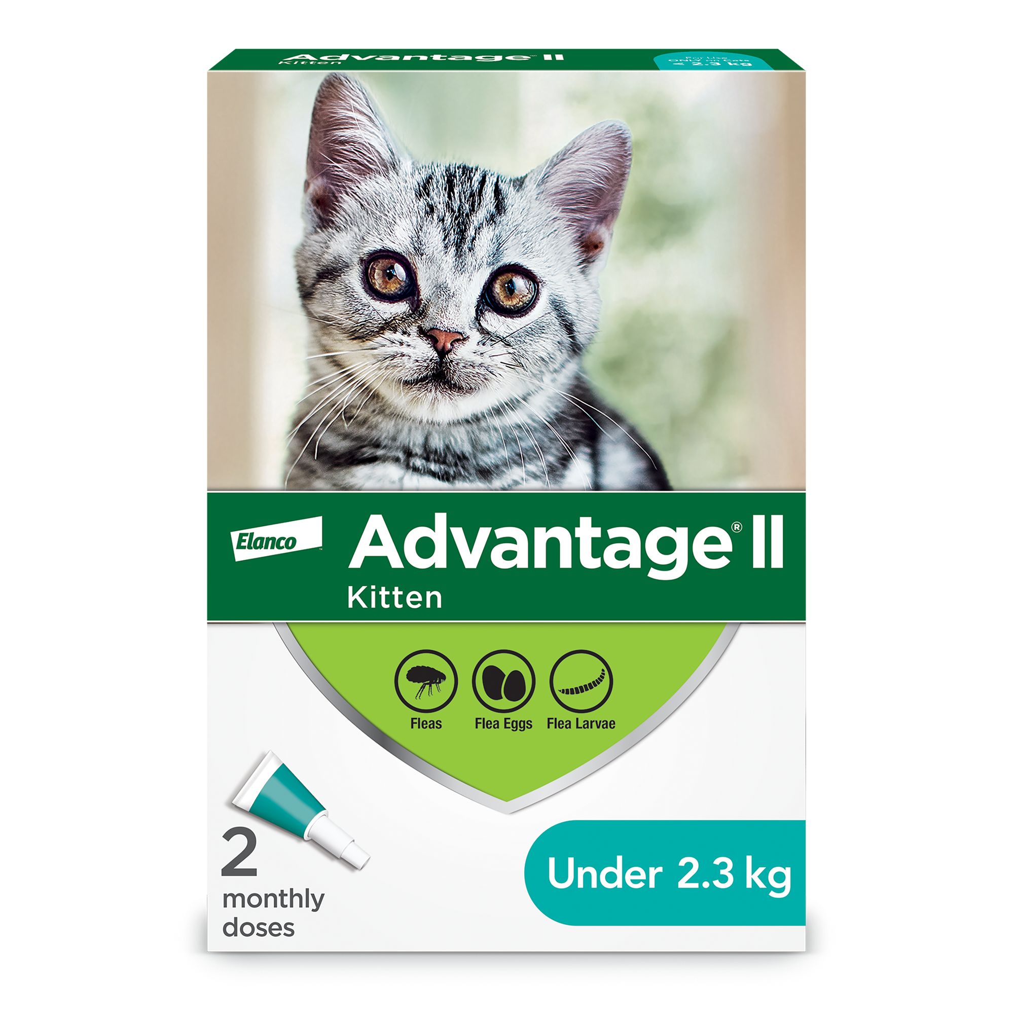 Advantage® II Kitten Once-A-Month Topical Flea Treatment - Under 2.3 kg (2 Count)