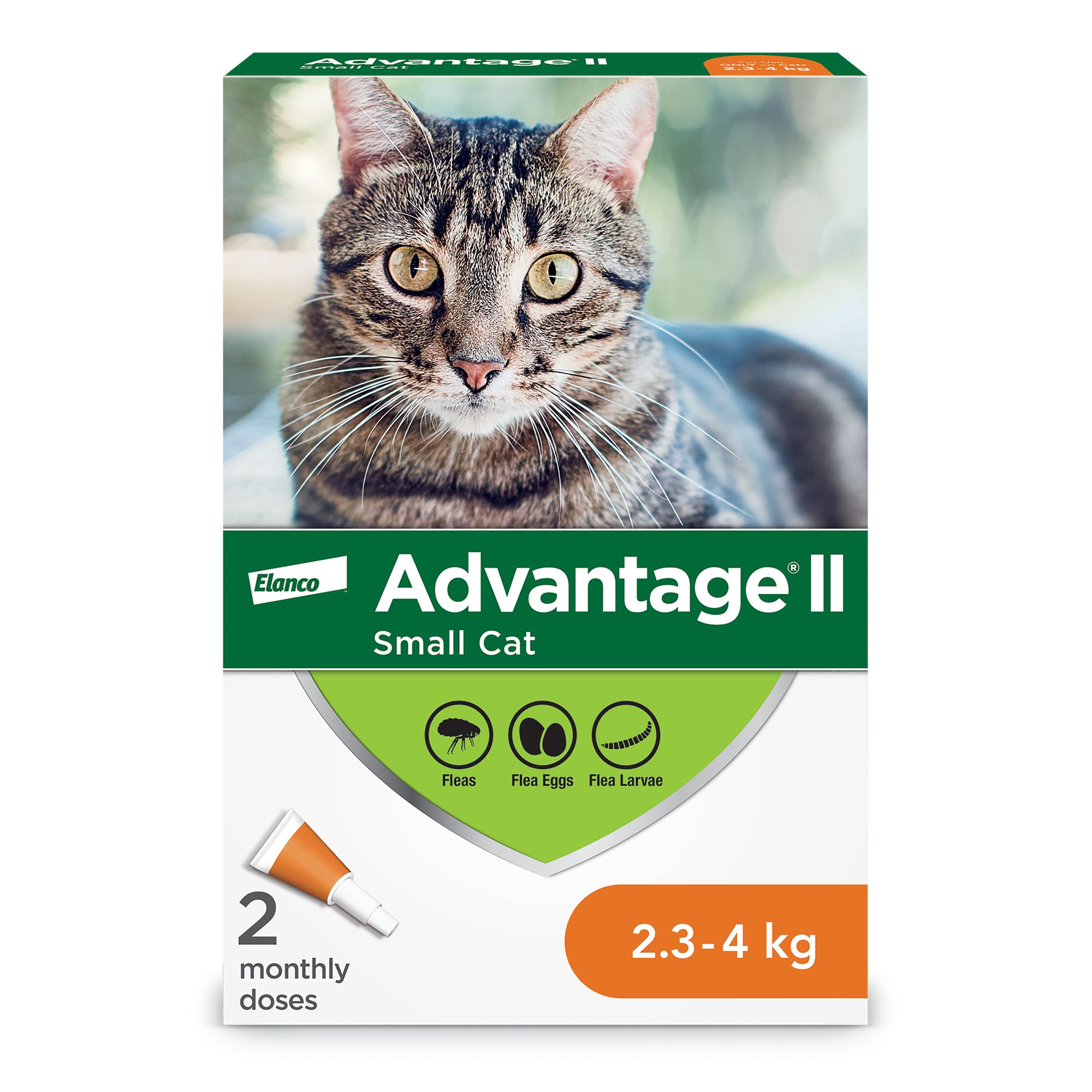 Advantage® II Small Cat Once-A-Month Topical Flea Treatment for Cats 2.3 to 4 kg (2 Count)
