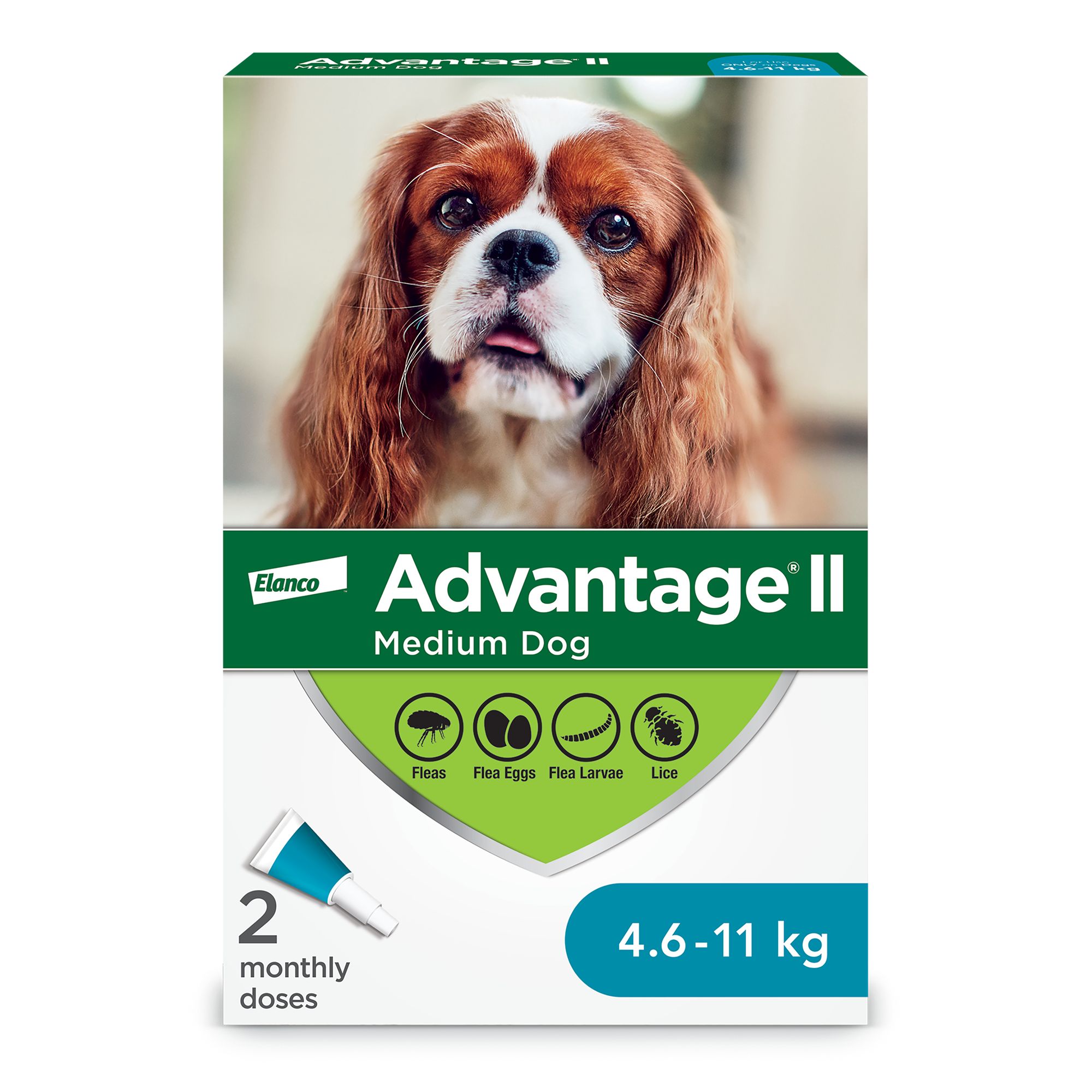 Advantage® II Flea Prevention for Medium Dogs 4.6 to 11 kg, Monthly Vet-Recommended Treatment