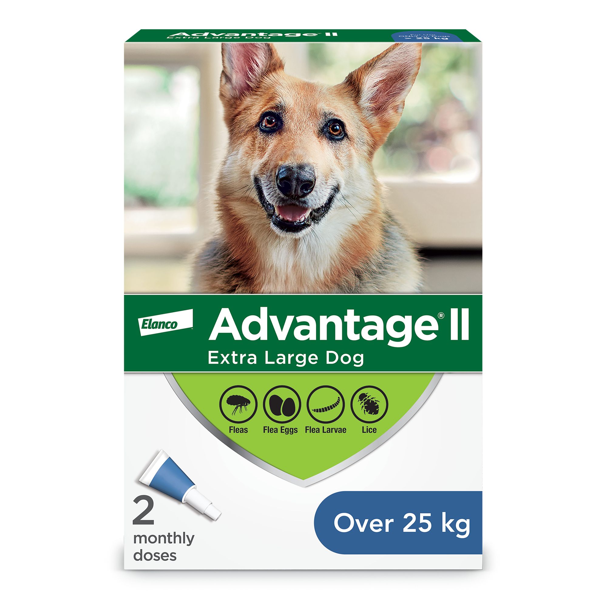 Advantage® II Flea Prevention for Extra Large Dogs Over 25 kg, Monthly Vet-Recommended Treatment