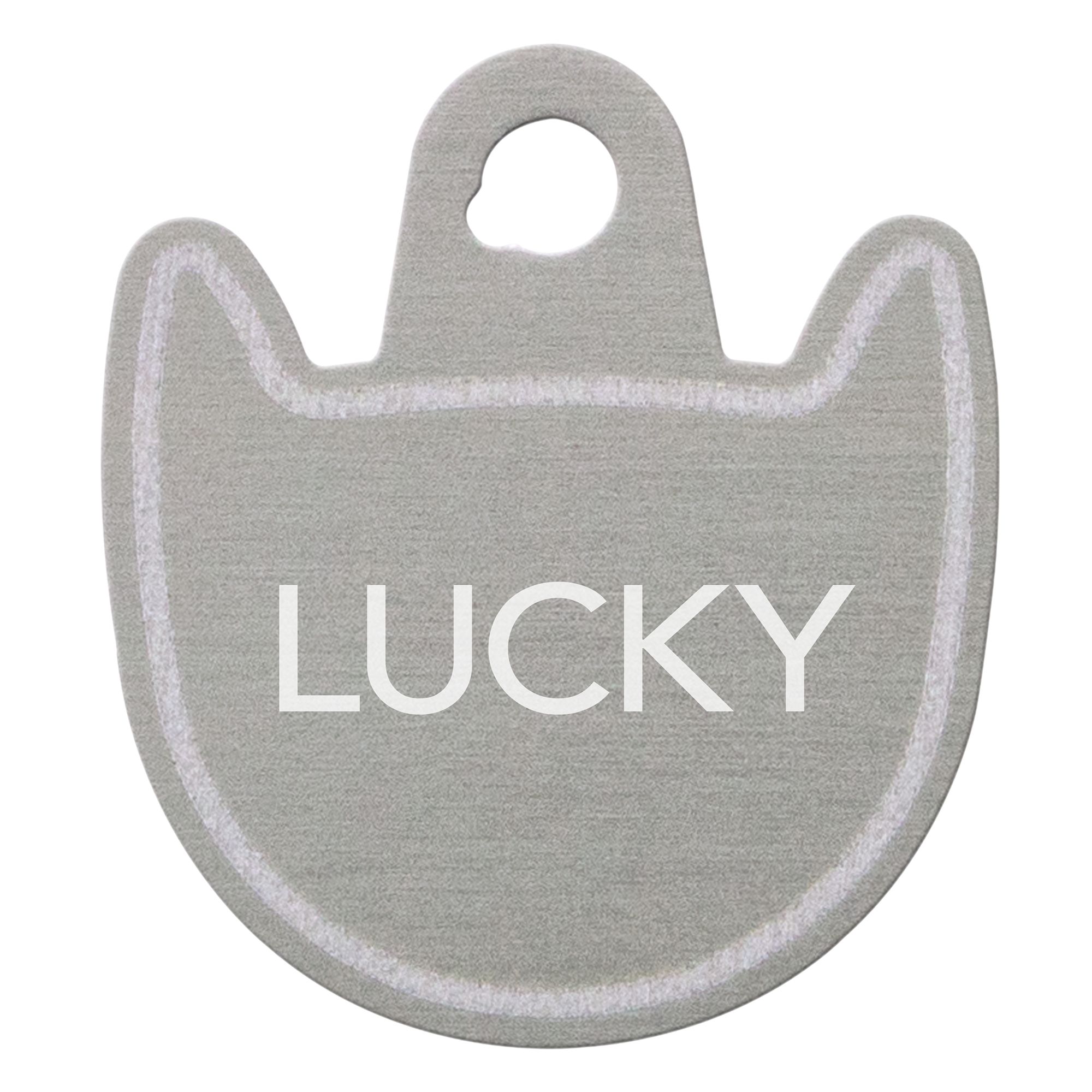 TagWorks® Cat Face Personalized Pet ID Tag Silver