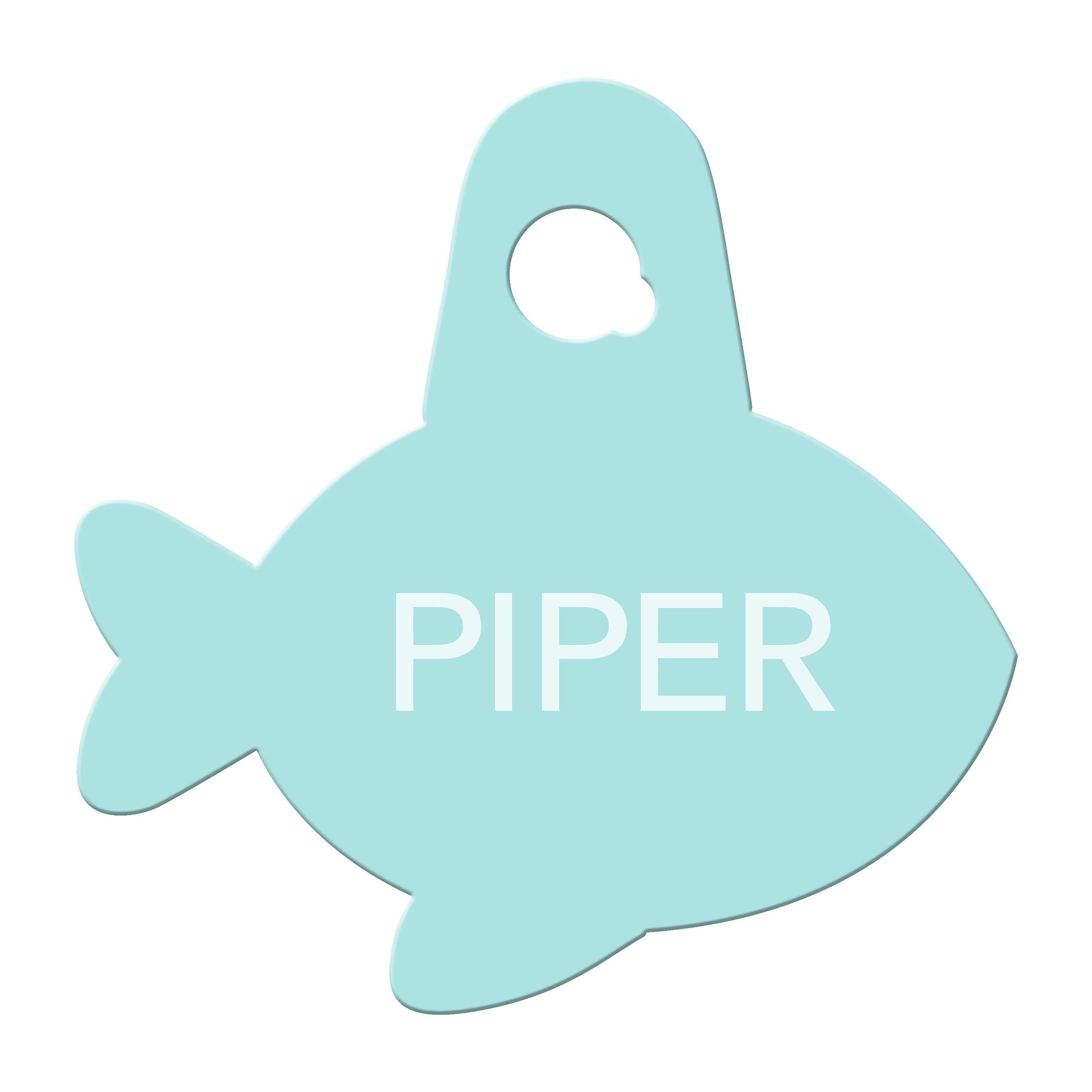 TagWorks® Blue Fish Personalized Pet ID Tag