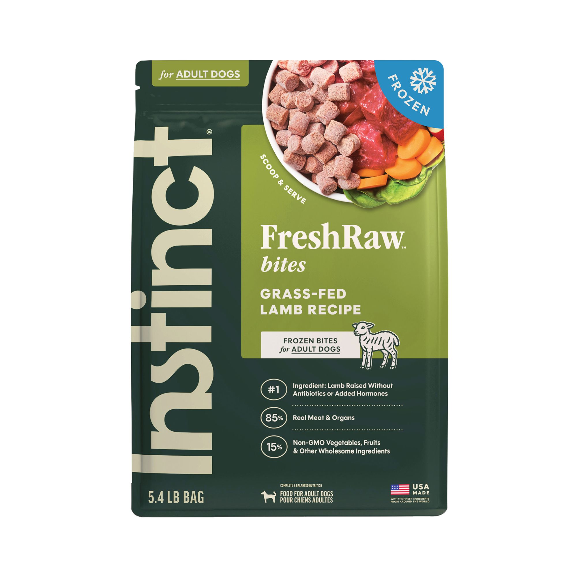Instinct Raw Bites Adult Frozen Dog Food - Raw, Grain Free, Lamb, Size: 5.4 lb | PetSmart Salmon