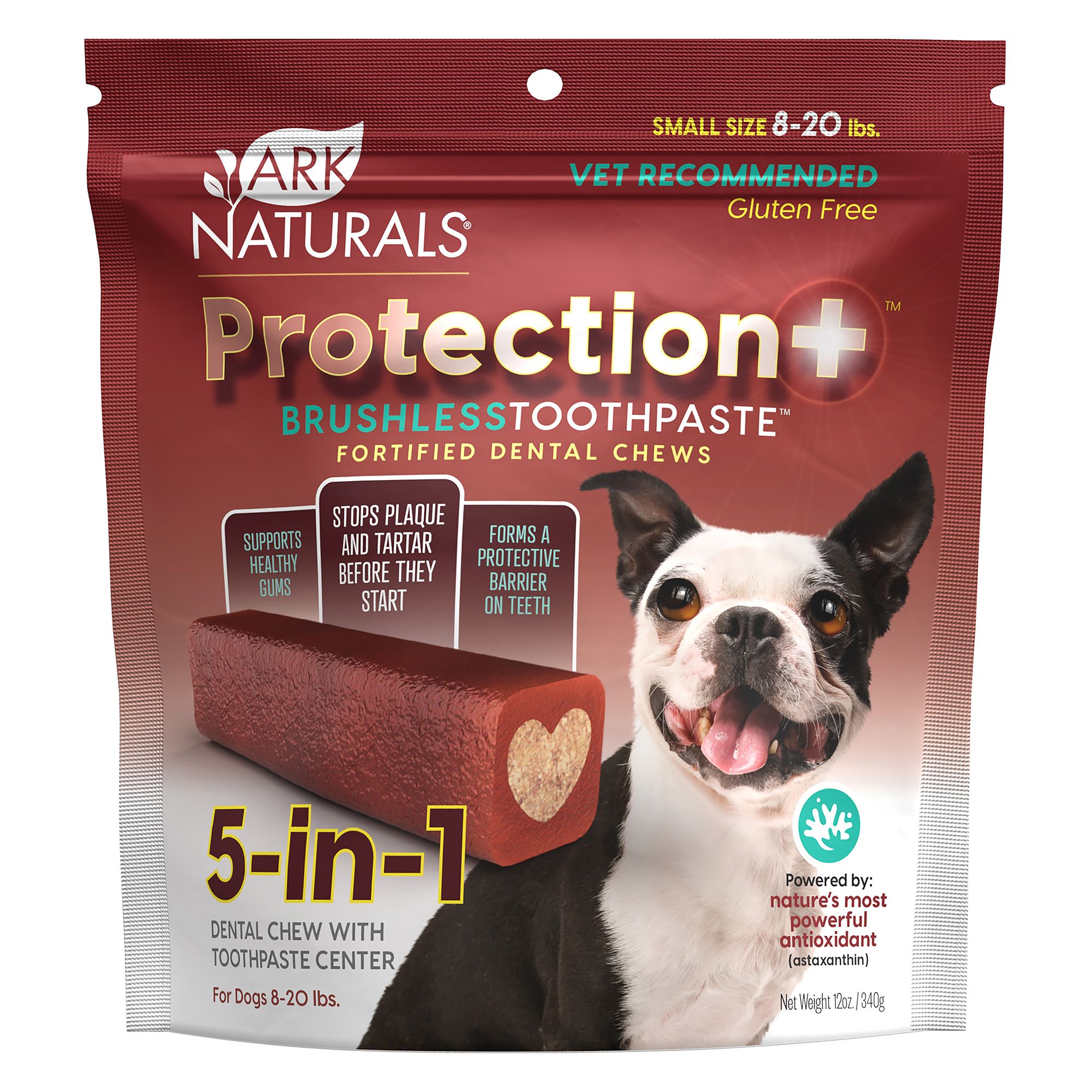 Ark Naturals® Protection+ Brushless Toothpaste 5-in-1 Small Dog Dental Chews - 8-20 lbs. (12 Oz)