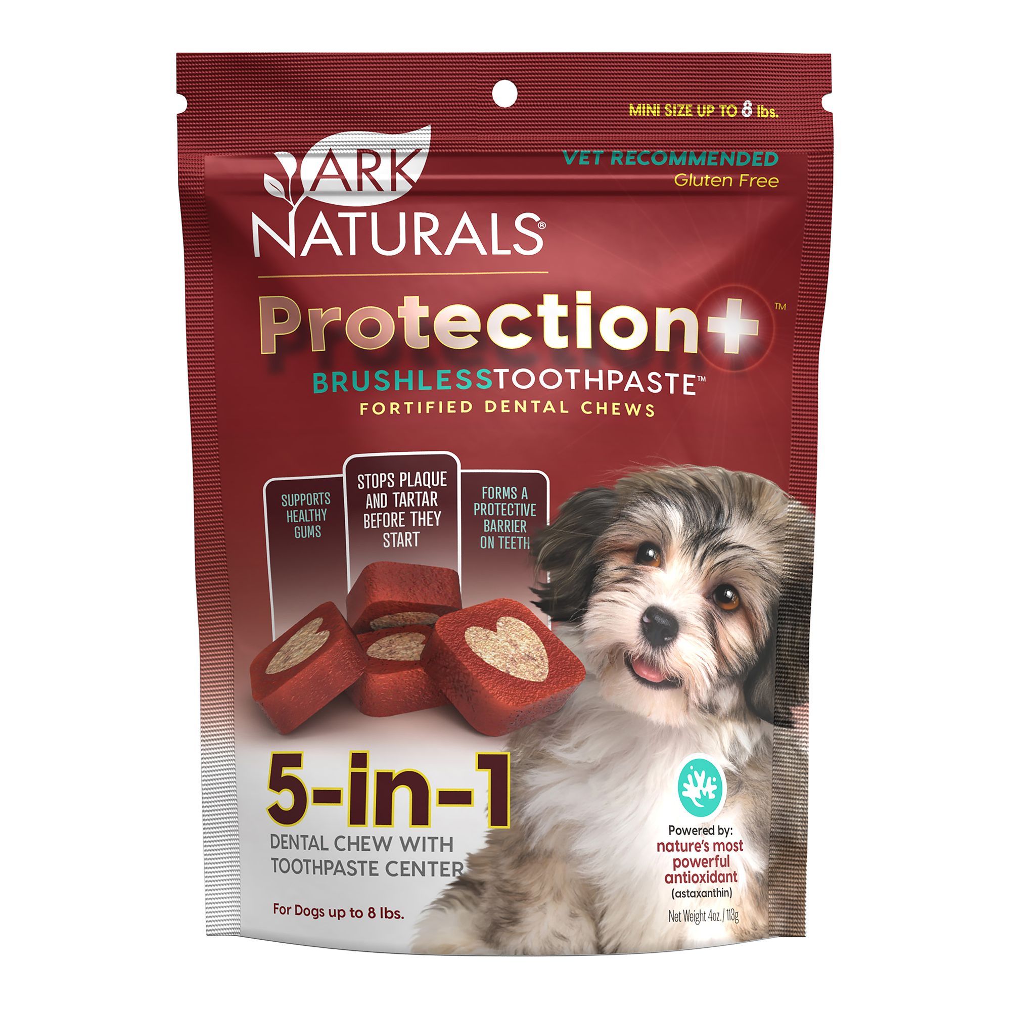 Ark Naturals® Protection Plus Brushless Toothpaste 5-in-1 Extra Small Dog Dental Chews (4 Oz)