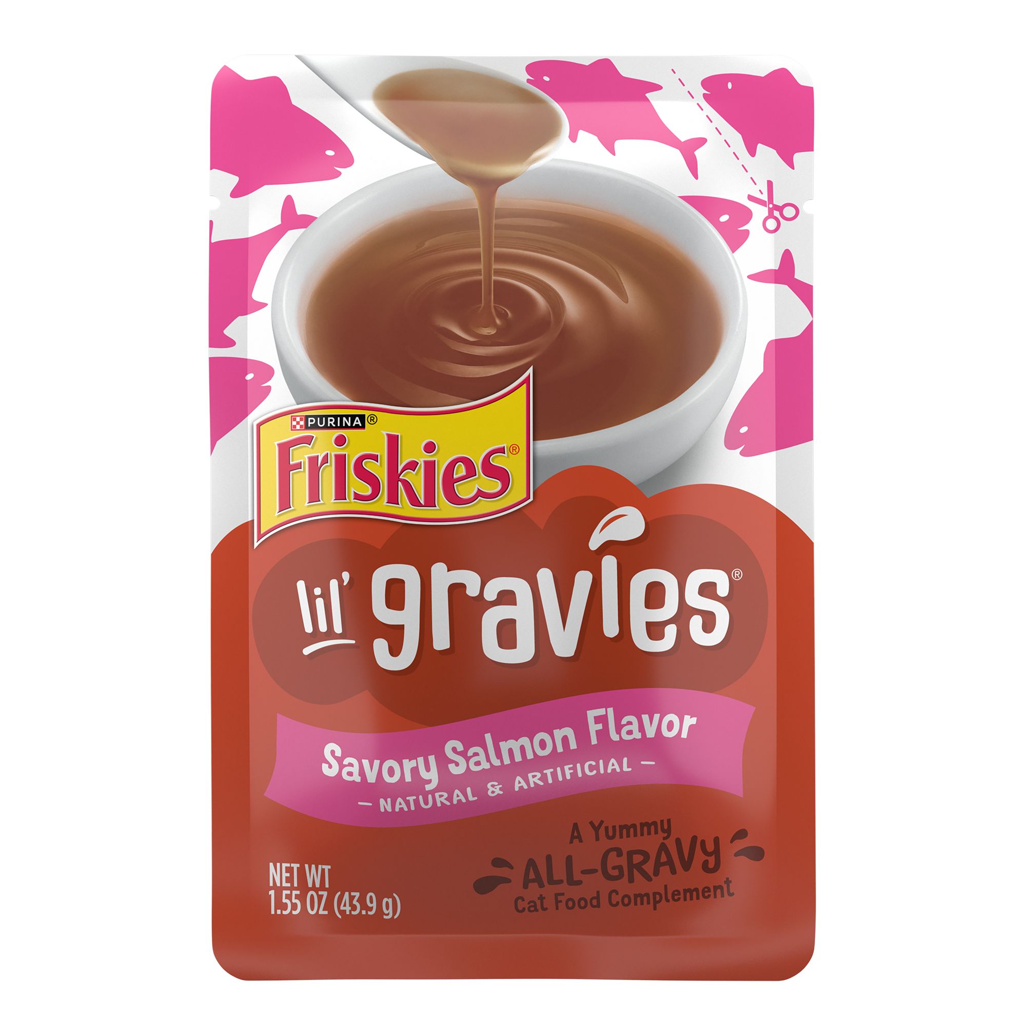Purina Friskies Lil' Gravies Adult Wet Cat Food Complement - 1.55oz, Size: 1.55 oz, Flavor: Salmon | PetSmart