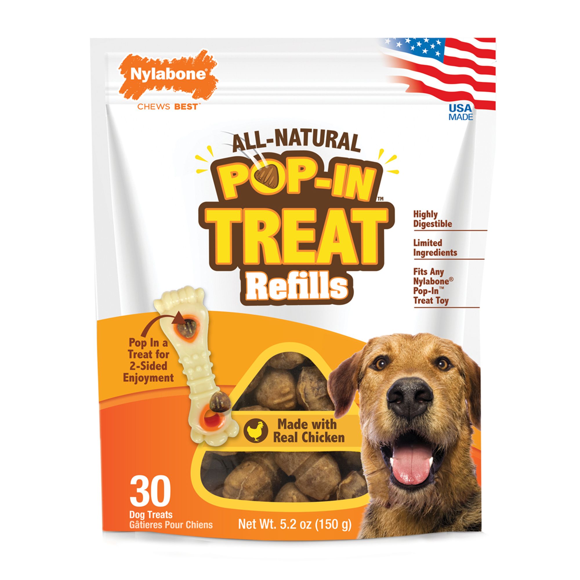 Nylabone Pop-In Treat Refills - Chicken Flavor, Size: 30 Count | PetSmart