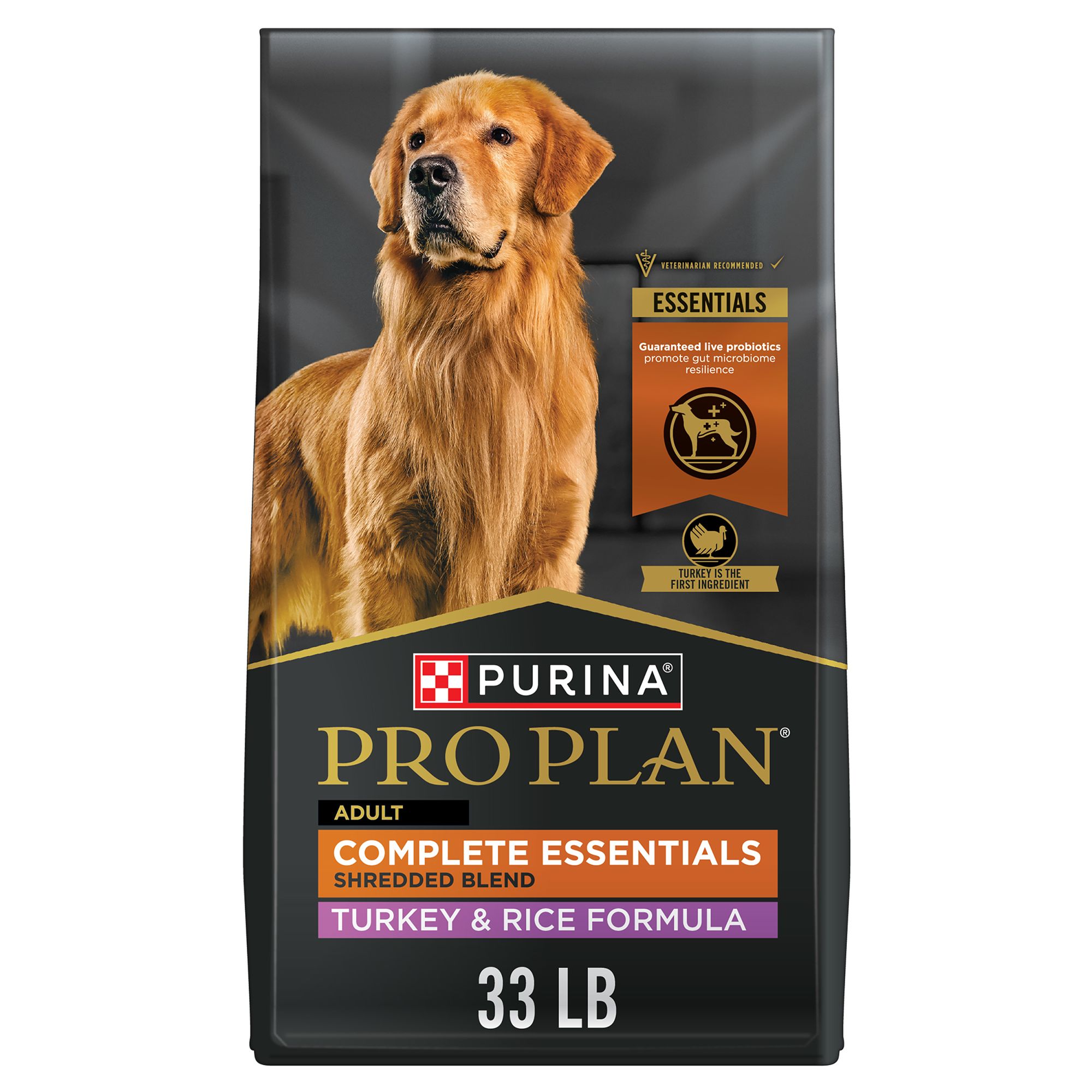 Purina Pro Plan Complete Essentials Shredded Blend Adult Dry Dog Food - Turkey and Rice, Size: 33 lb | PetSmart