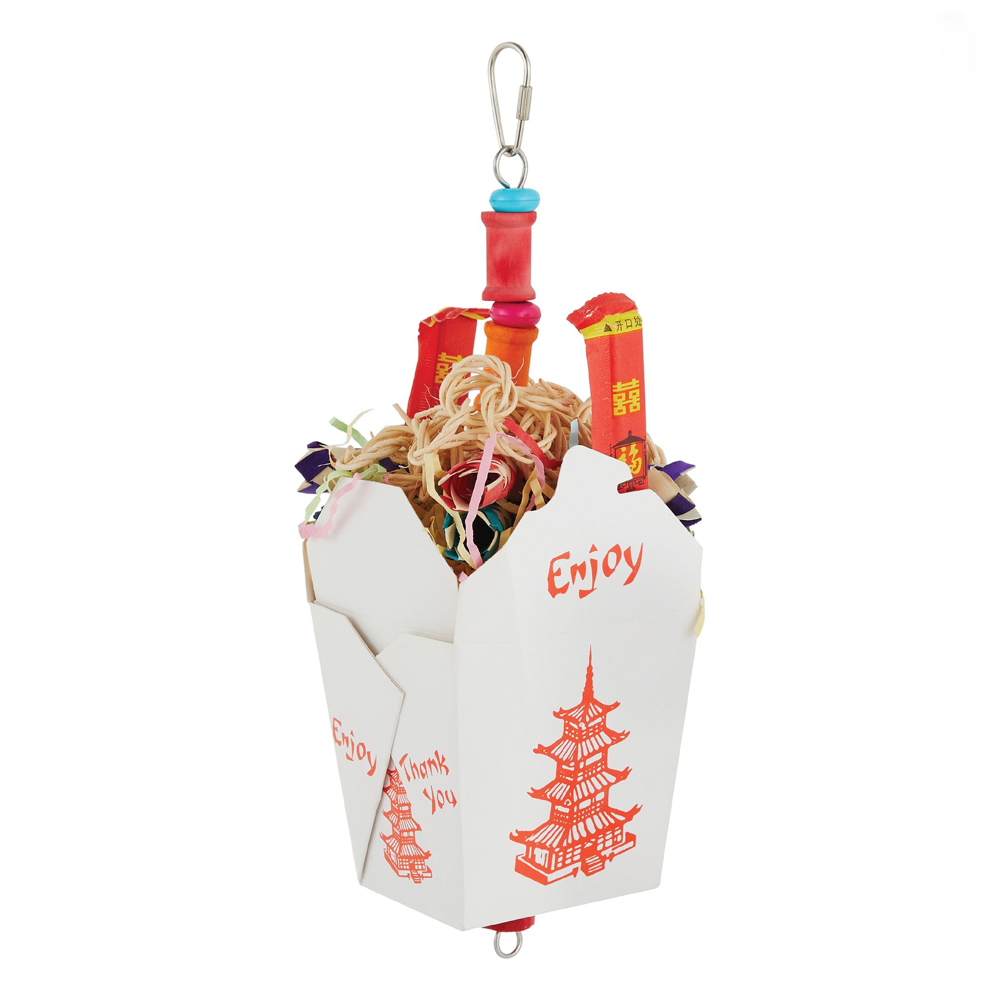 All Living Things® Chinese Takeout Bird Toy - Foraging Toy for Small & Medium Pet Birds
