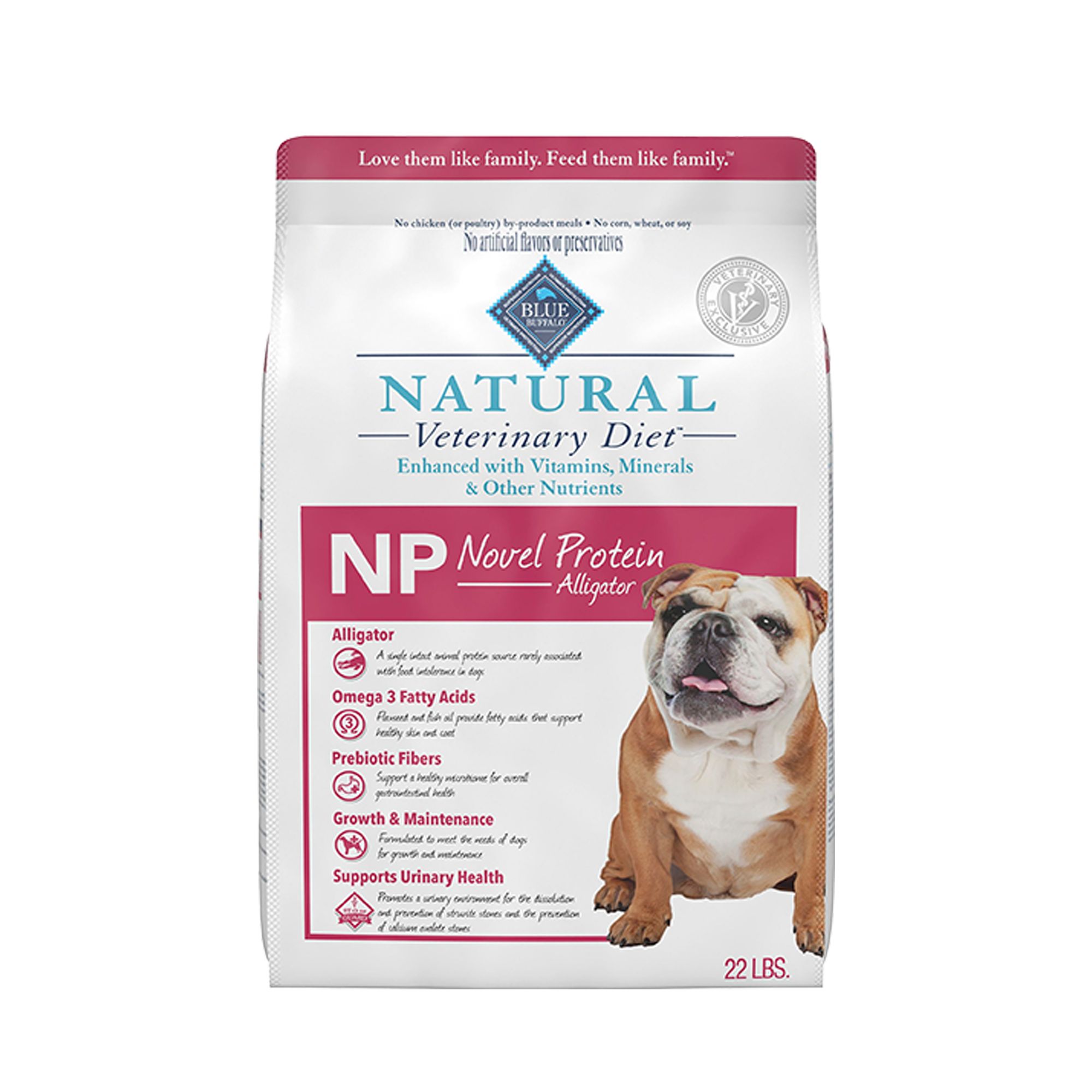 Blue Buffalo Natural Veterinary Diet; NP Novel Protein All Life Stages Dry Dog Food - Alligat, Size: 22 lb | PetSmart