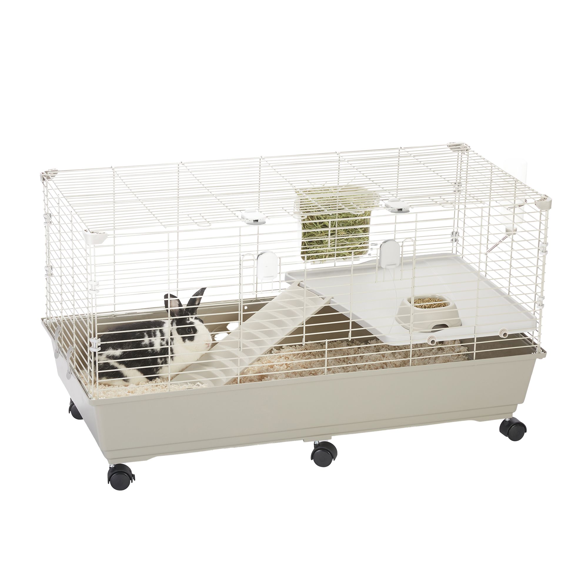 Full Cheeks&trade; Split-Level Habitat - Includes Cage, Shelf, Ramp, Wheels, & Feeding Accs. (54.4"L x 31.9"W x 27.2"H)