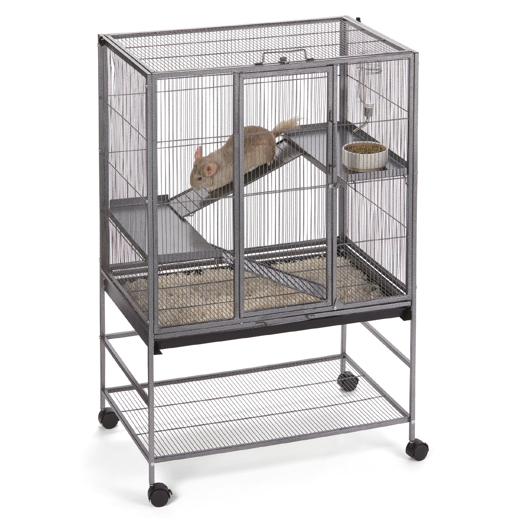 Full Cheeks&trade; Chew Proof Small Pet Habitat - Includes Cage, Trays, Ramps, Shelves & Wheels (30.7"L x 20.2"W x 46"H)