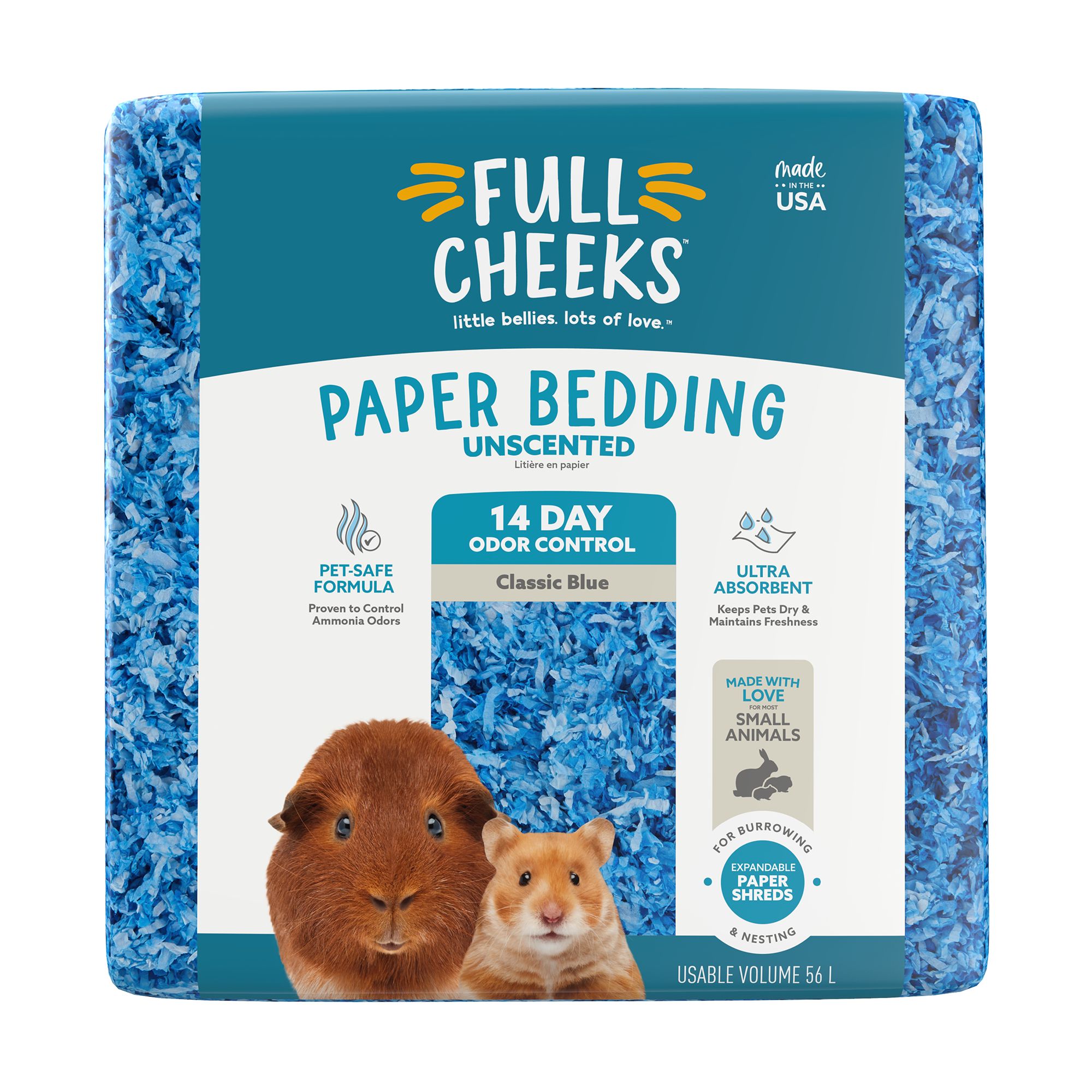 Full Cheeks&trade; Odor Control Small Pet Paper Bedding - Classic Blue (56 L)