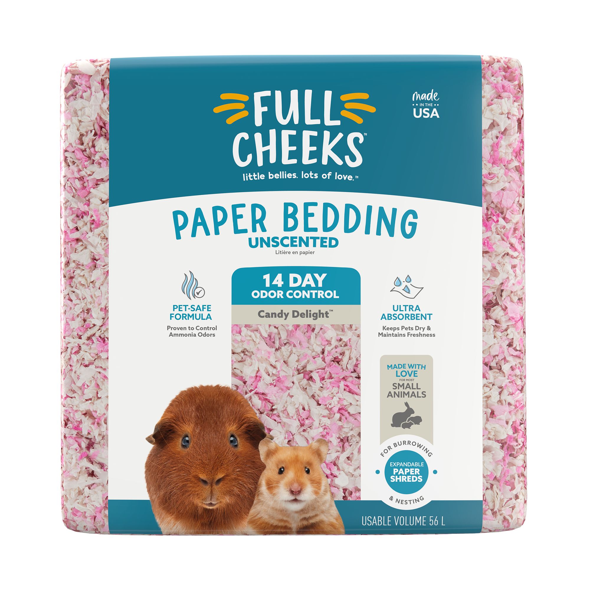 Full Cheeks&trade; Odor Control Small Pet Paper Bedding - Candy Delight (56 L)