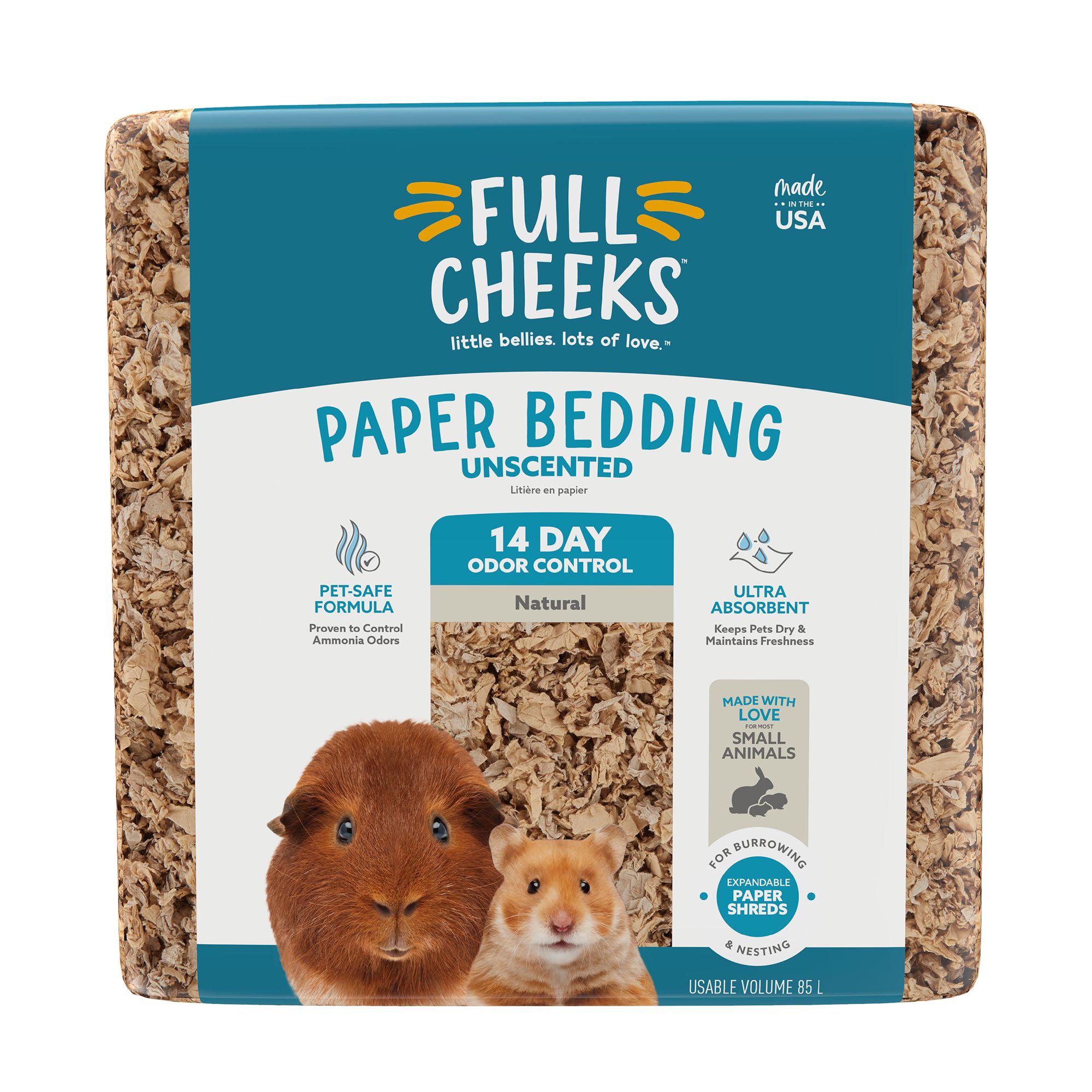 Full Cheeks&trade; Odor Control Small Pet Paper Bedding - Natural (85 L)
