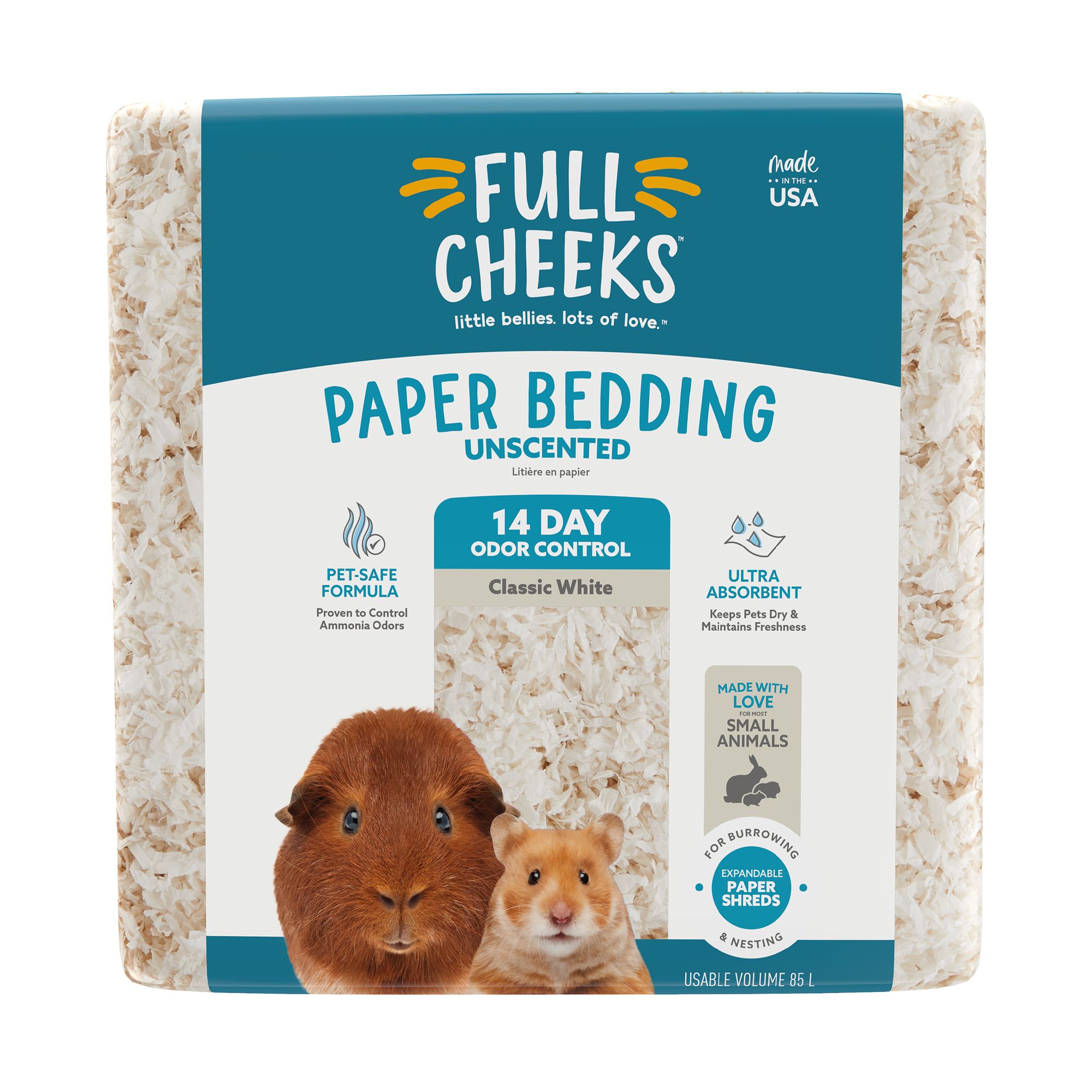 Full Cheeks&trade; Odor Control Small Pet Paper Bedding - Classic White (85 L)