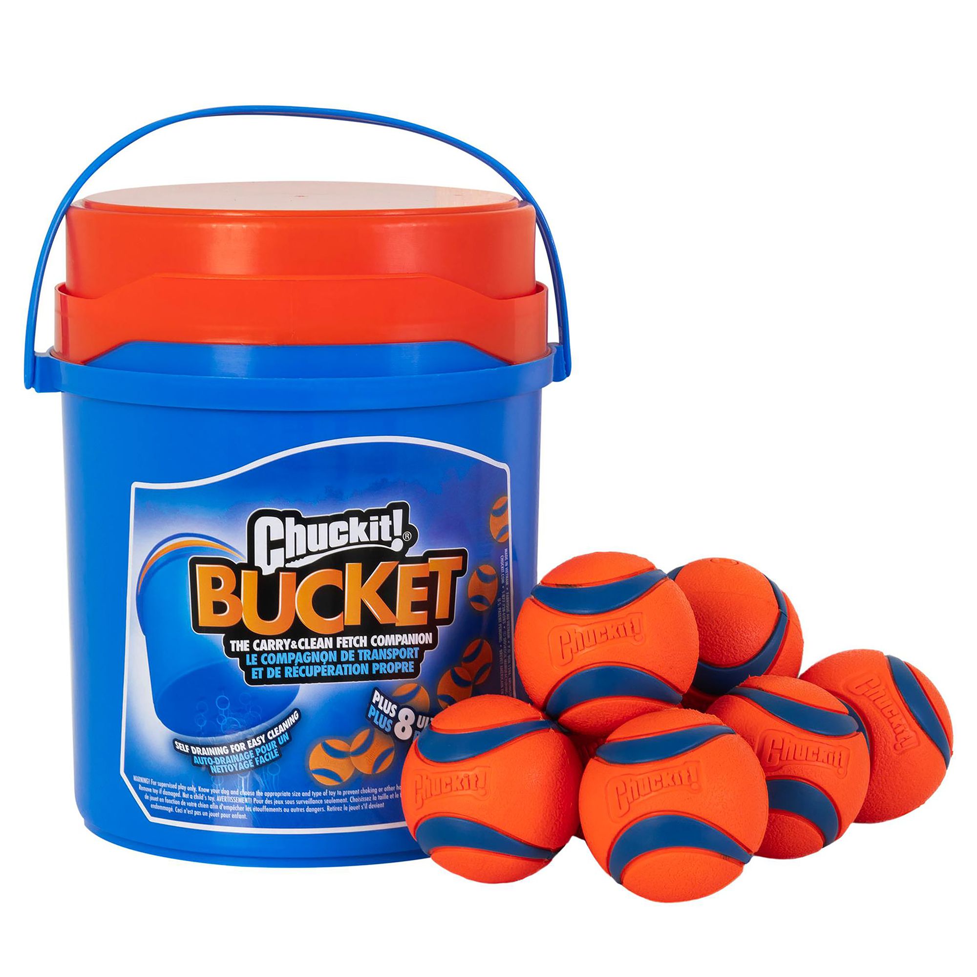 Chuckit! Bucket with 8 Utra Ballls Dog Toy, Size: Medium | PetSmart