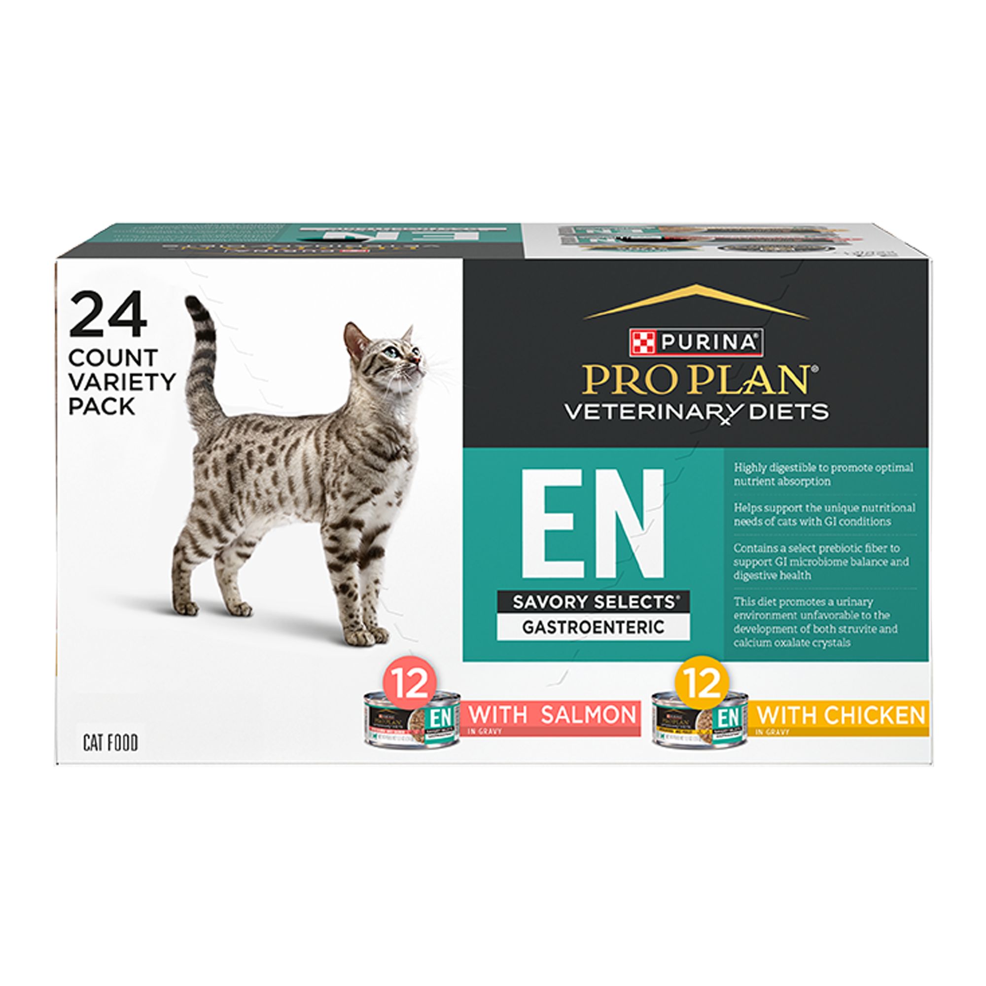 Purina Pro Plan Veterinary Diets EN Savory Selects Gastroenteric Wet Cat Food - Variety Pack, 24 Count, Adult, Size: 5.5 oz | PetSmart