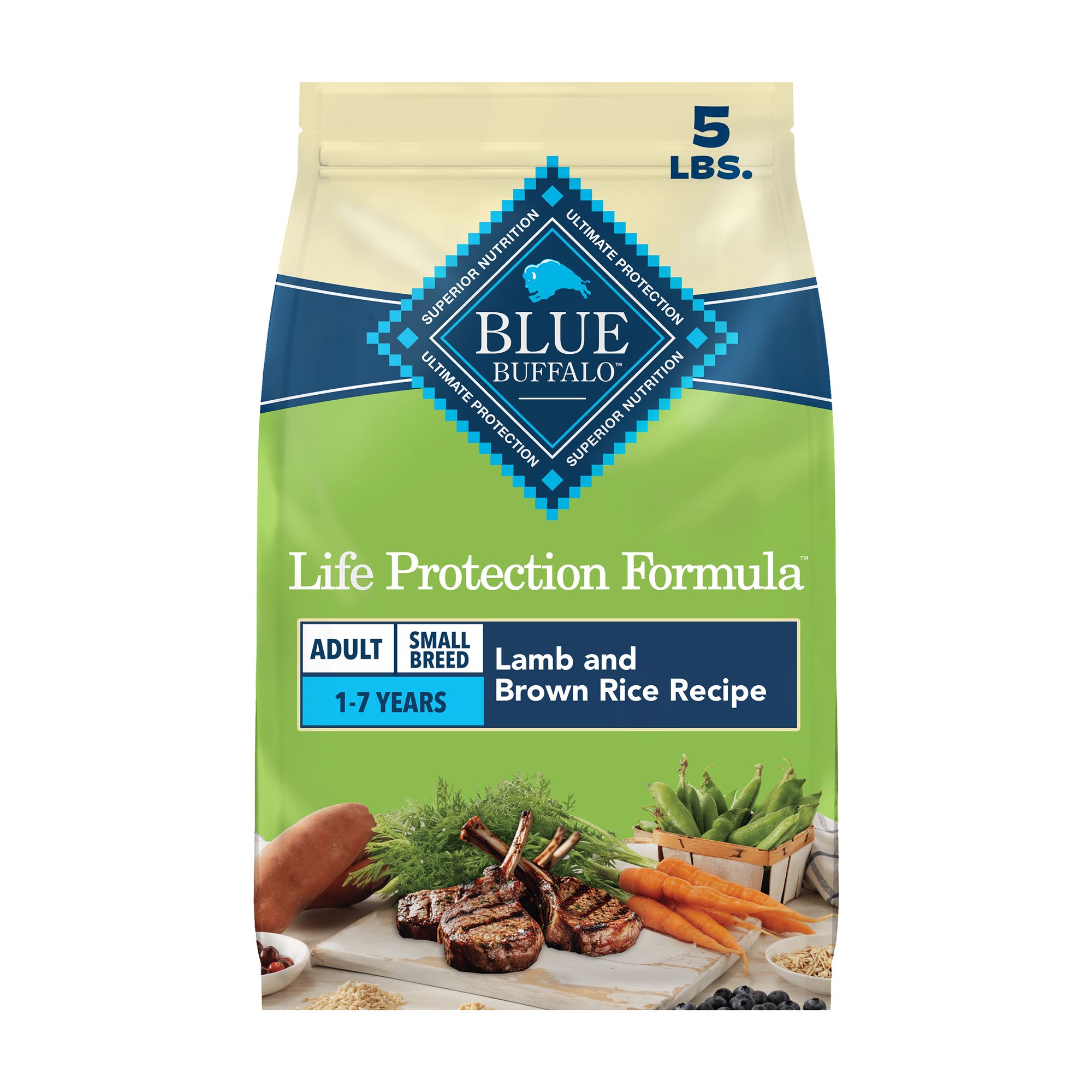Blue Buffalo Life Protection Formula; Small Breed Adult Dry Dog Food - Natural, Lamb, Size: 5 lb | PetSmart