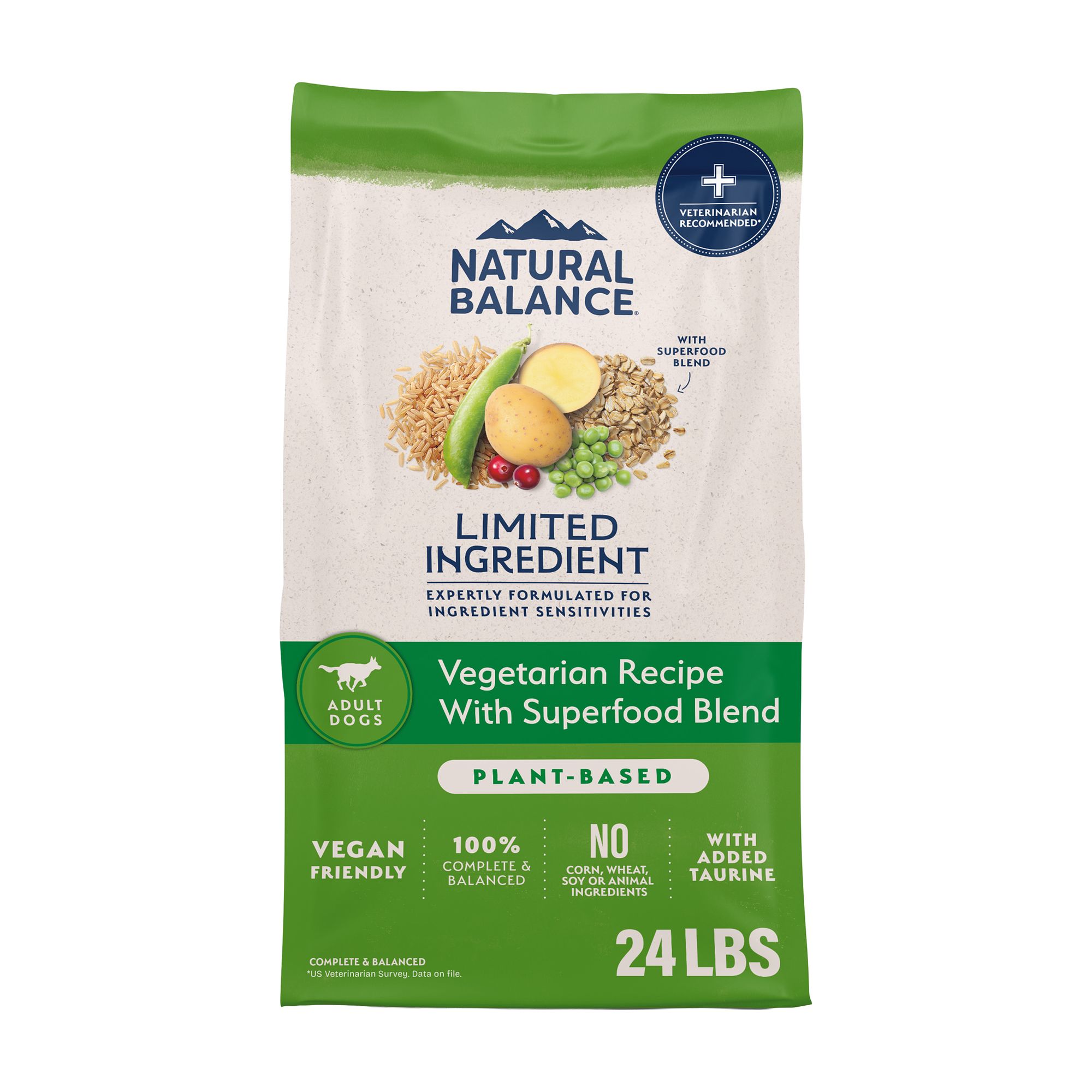 Natural Balance Adult Dry Dog Food - Vegetarian, Size: 24 lb | PetSmart Green