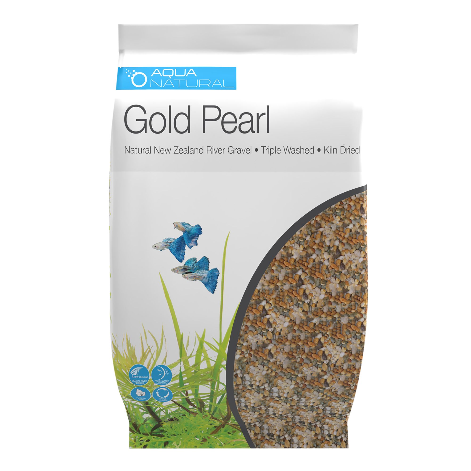 Aqua Natural Aquarium Gravel - Gold Pearl (20 Lb)