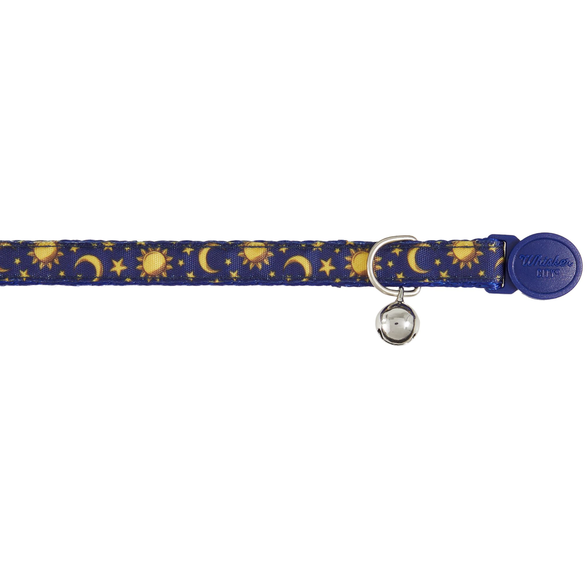 Whisker City® Breakaway Cat Collar, Breakaway Kitten Collar, Moons & Stars, Blue (Kitten)