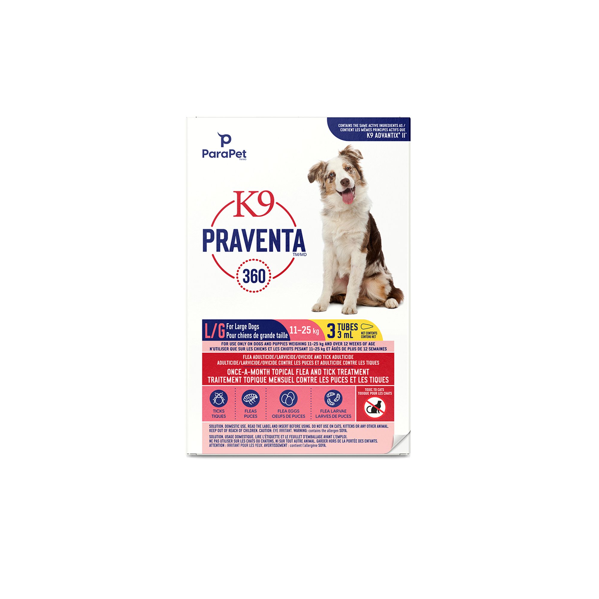 K9 Praventa 360 Topical Flea & Tick Treatment for Dogs - Large Dog - 11-25 kg