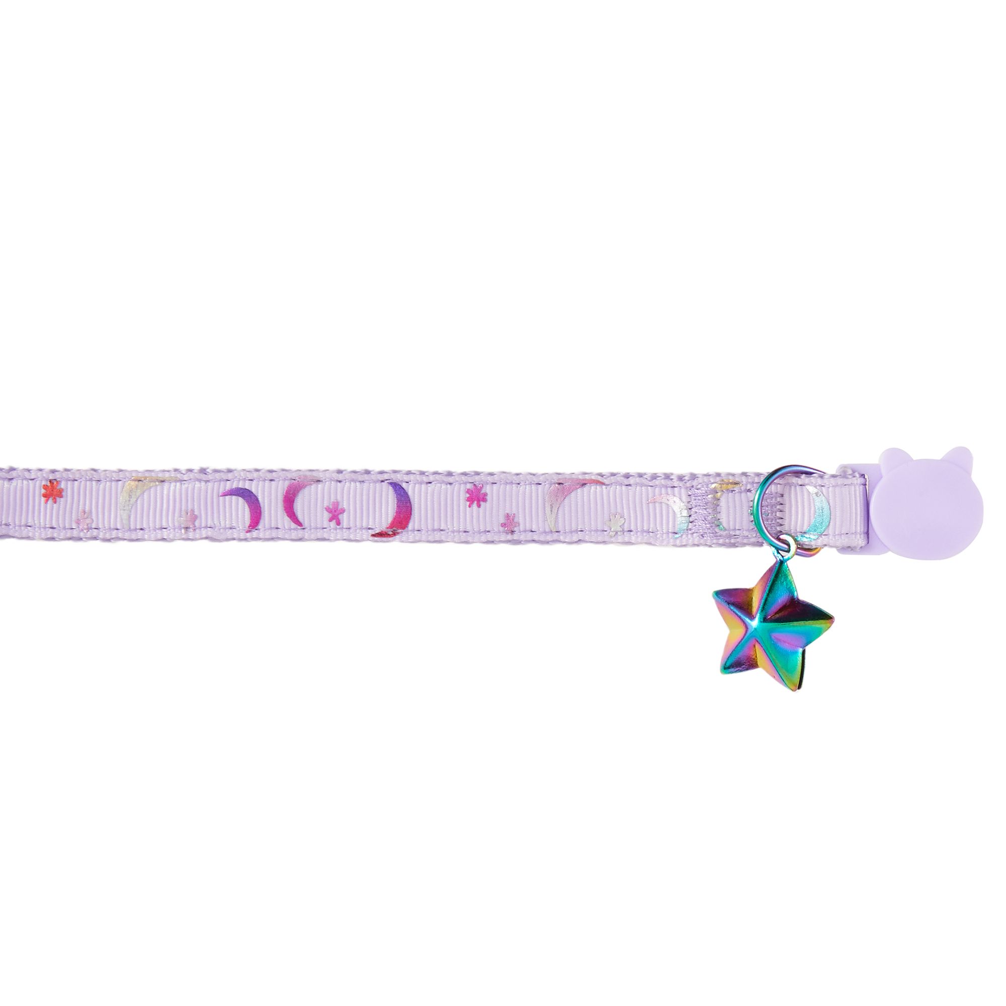 Whisker City® Breakaway Cat Collar, Breakaway Kitten Collar, Purple Moons (Cat (Adult))