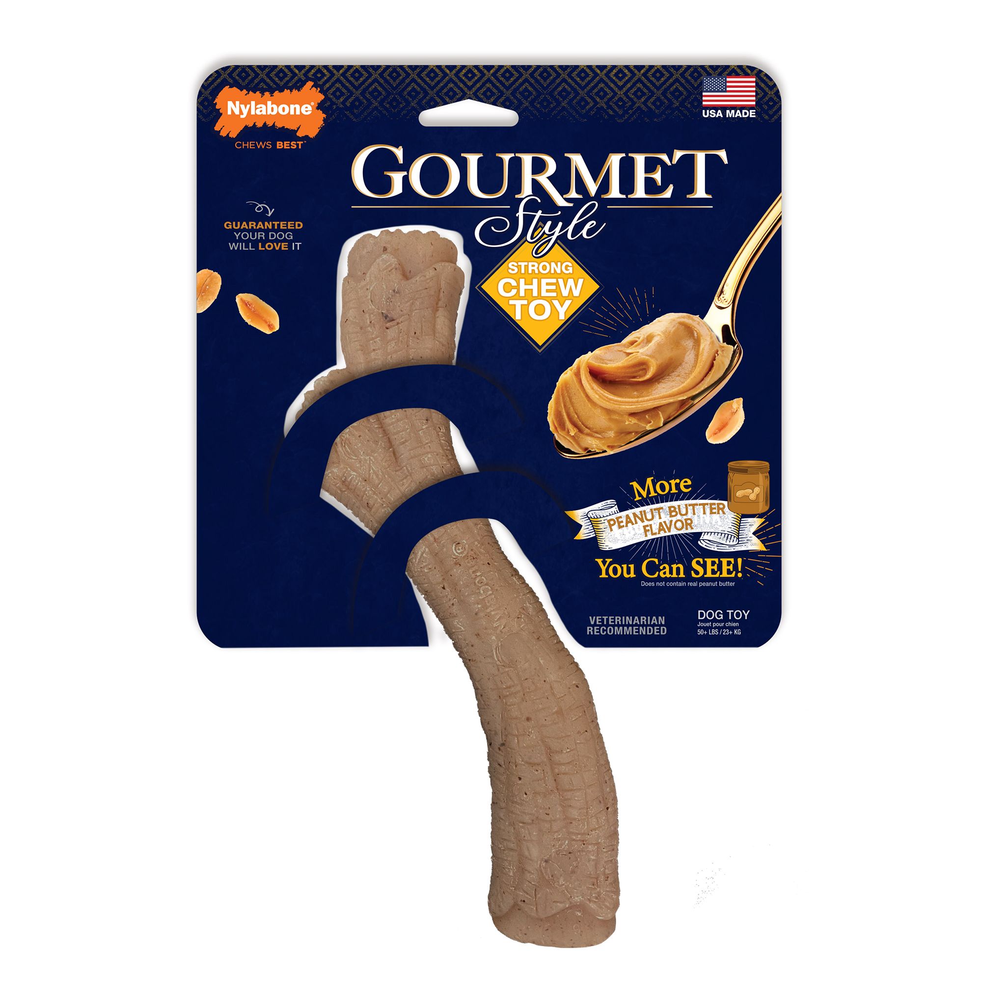 Nylabone Gourmet Stick Dog Toy - Peanut Butter, Size: XL | PetSmart
