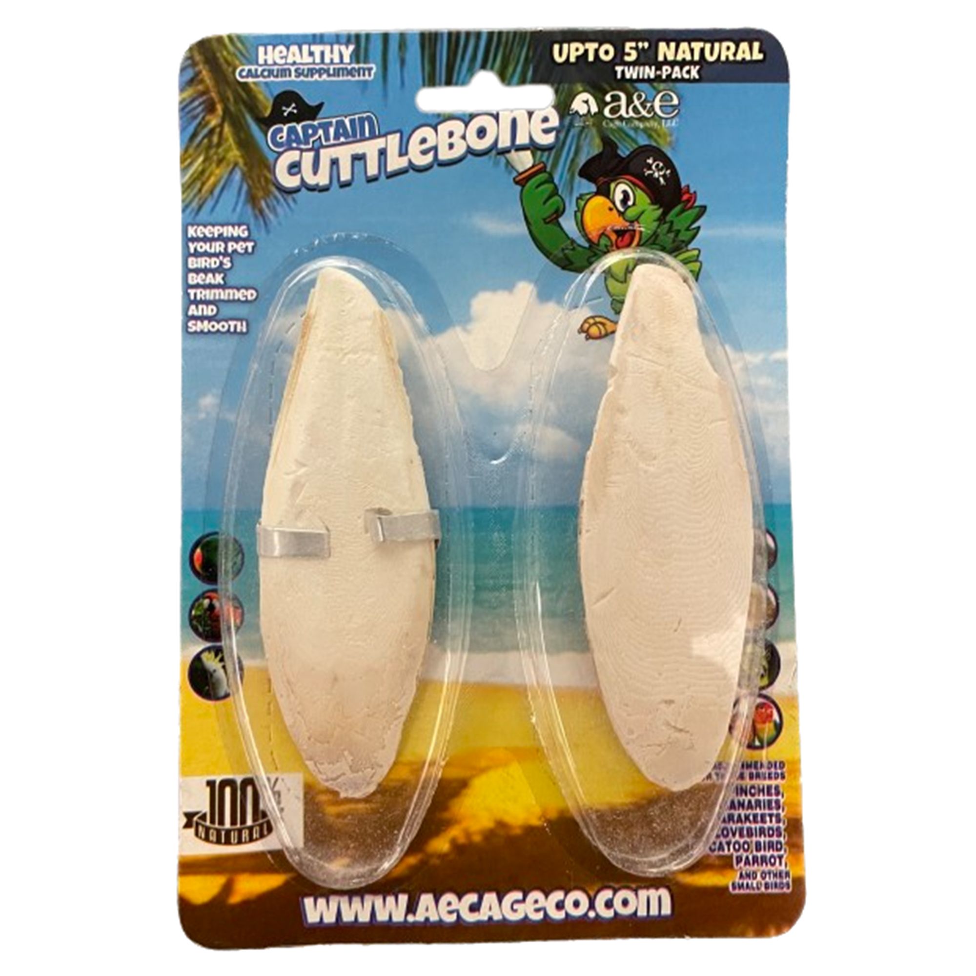 A&E Cage Company Natural 5" Cuttlebone 2 Pack (2 Count)
