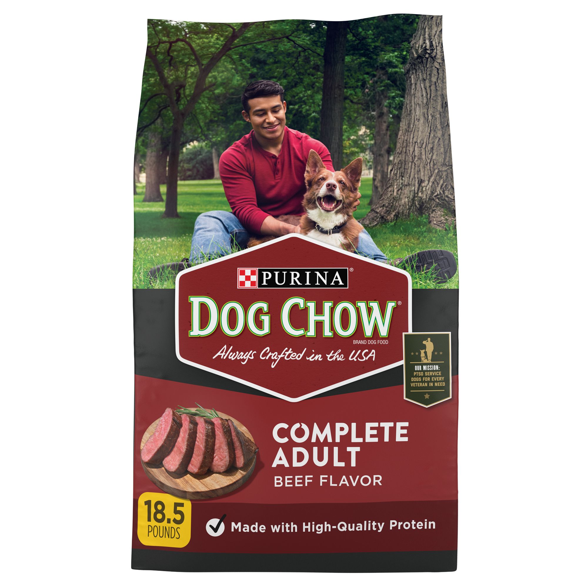 Purina Dog Chow Tender and Crunchy Adult Dry Food - Beef, Size: 18.5 lb | PetSmart Red