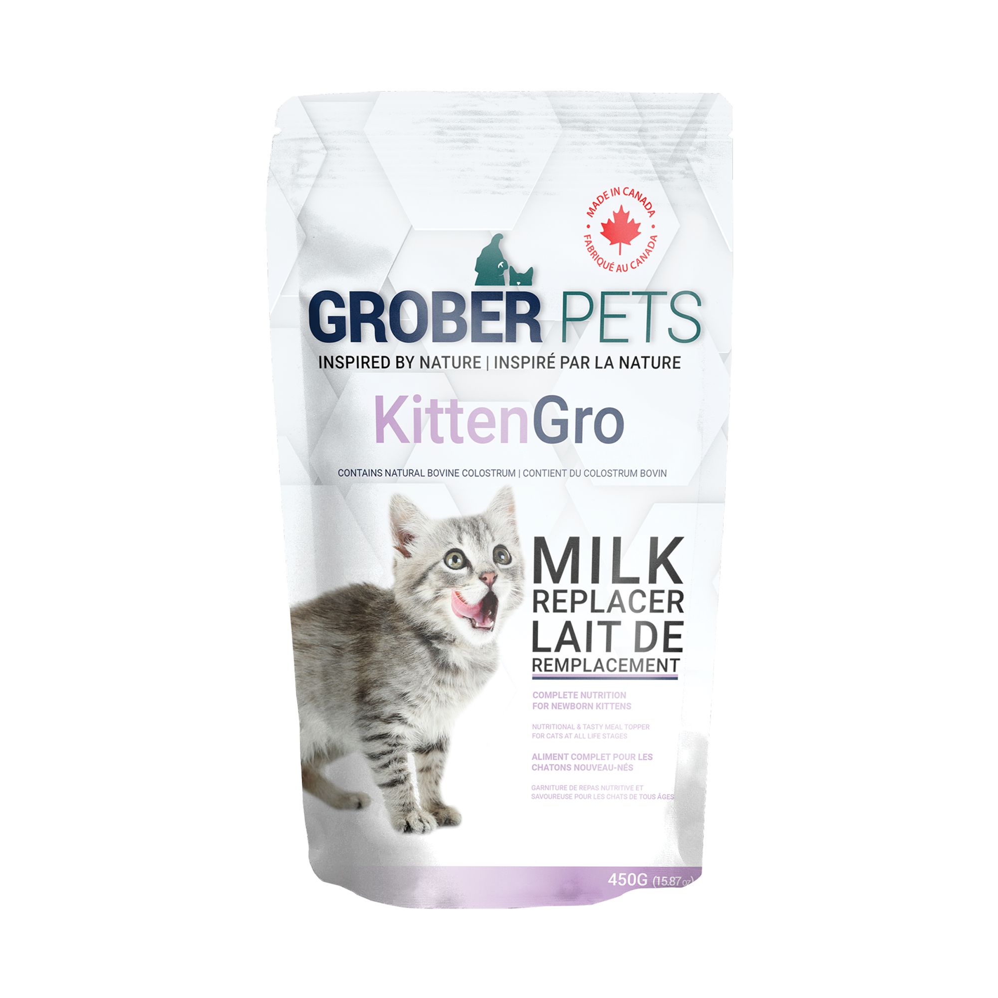 Grober Pets Kittengro Powdered Milk Replacer - Newborn, Arginine, Taurine & Colostrum (450 g)